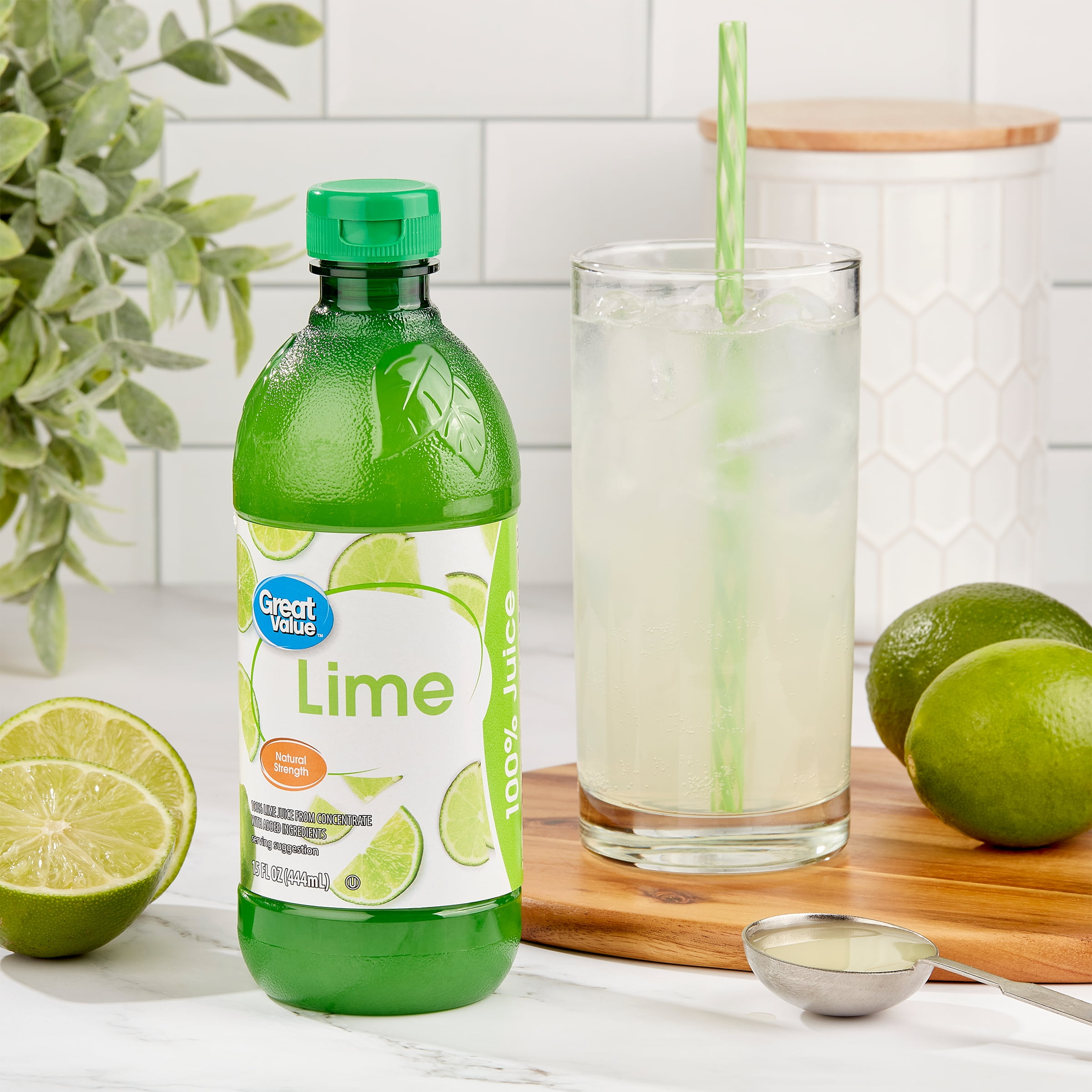 Great Value Lime Juice 100% Pure Natural Citrus Flavor (15 fl oz) yu4mr