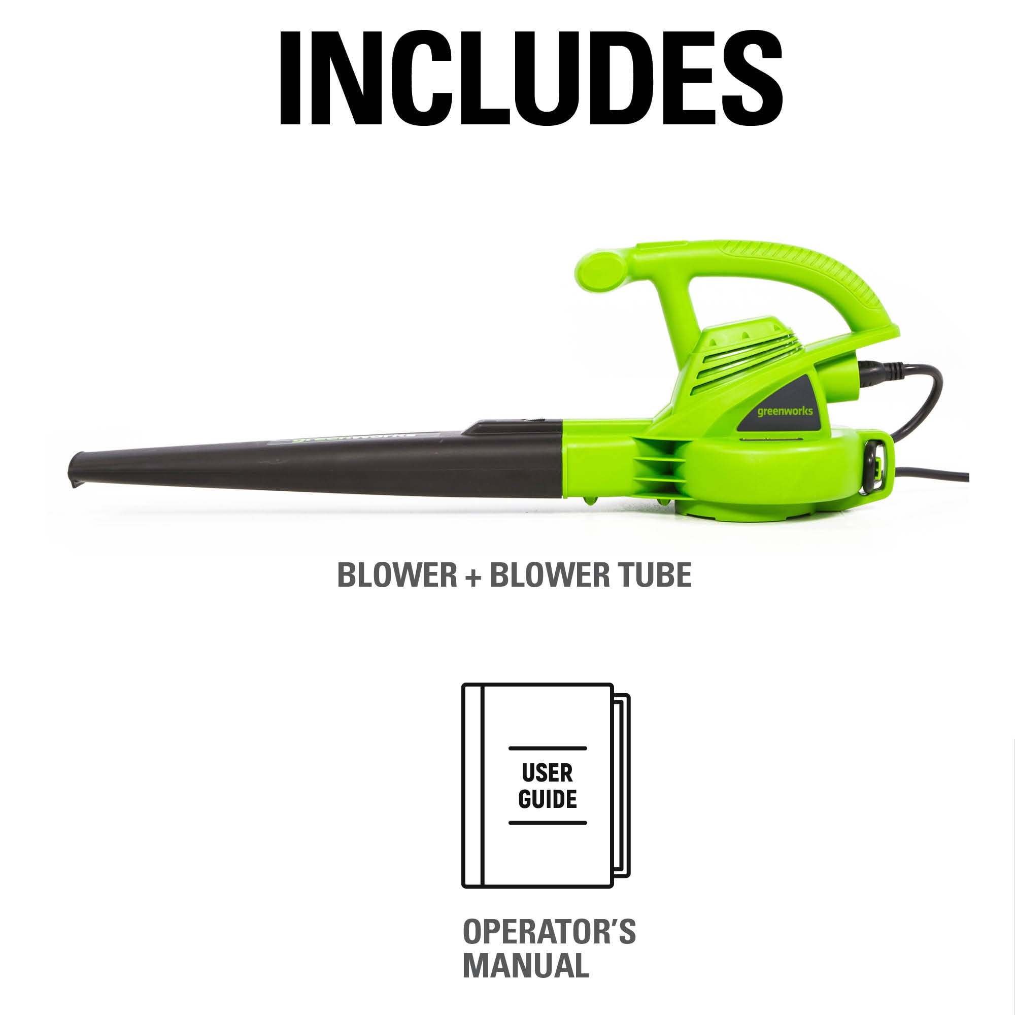 Greenworks 9 Amp Corded Electric Leaf Blower (170 CFM, 180 MPH) (4.5 lb) 6n40l