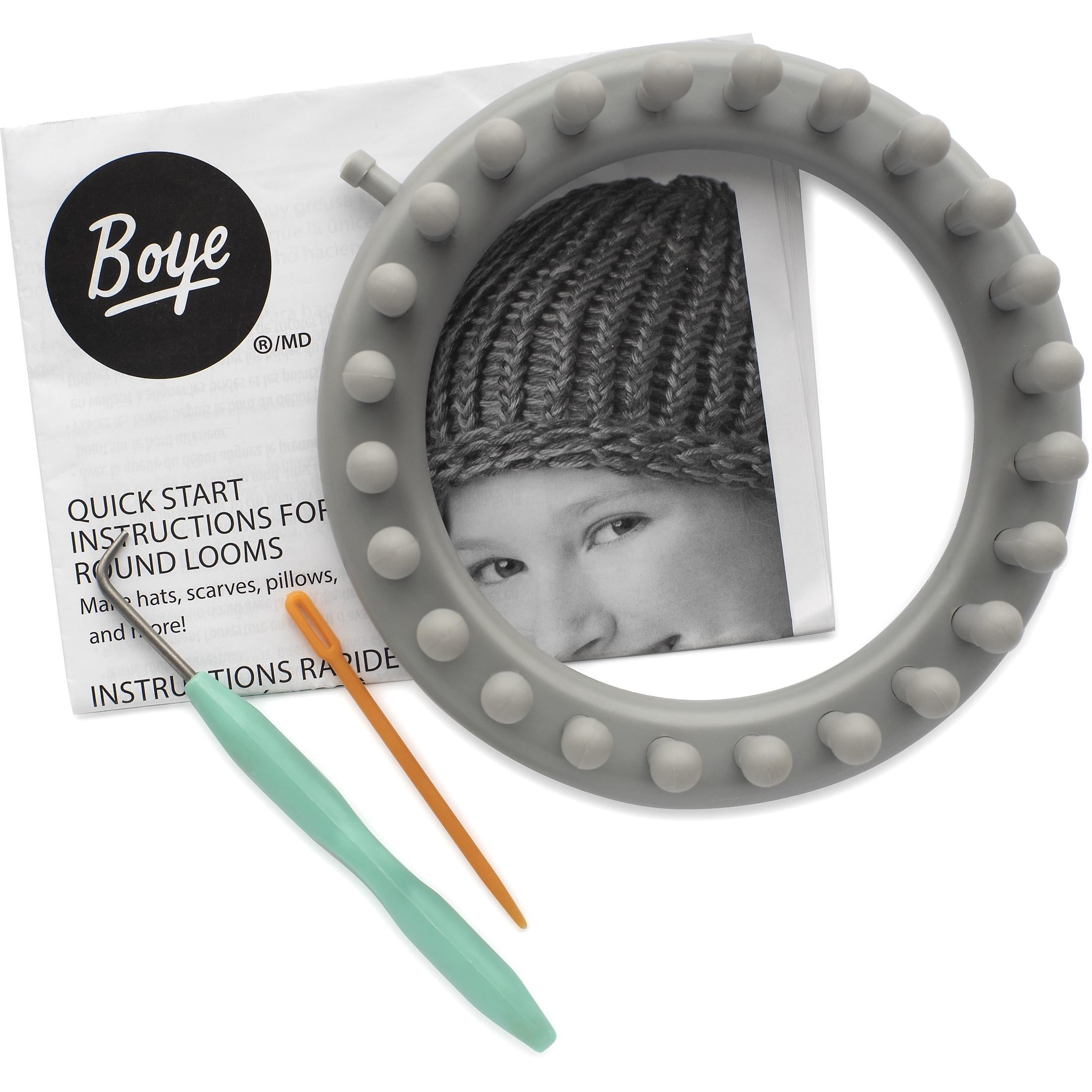 Simplicity Boye Small Round Loom Knitting Set (Grey, 3 Pieces, 5.5 in) 0f8a6
