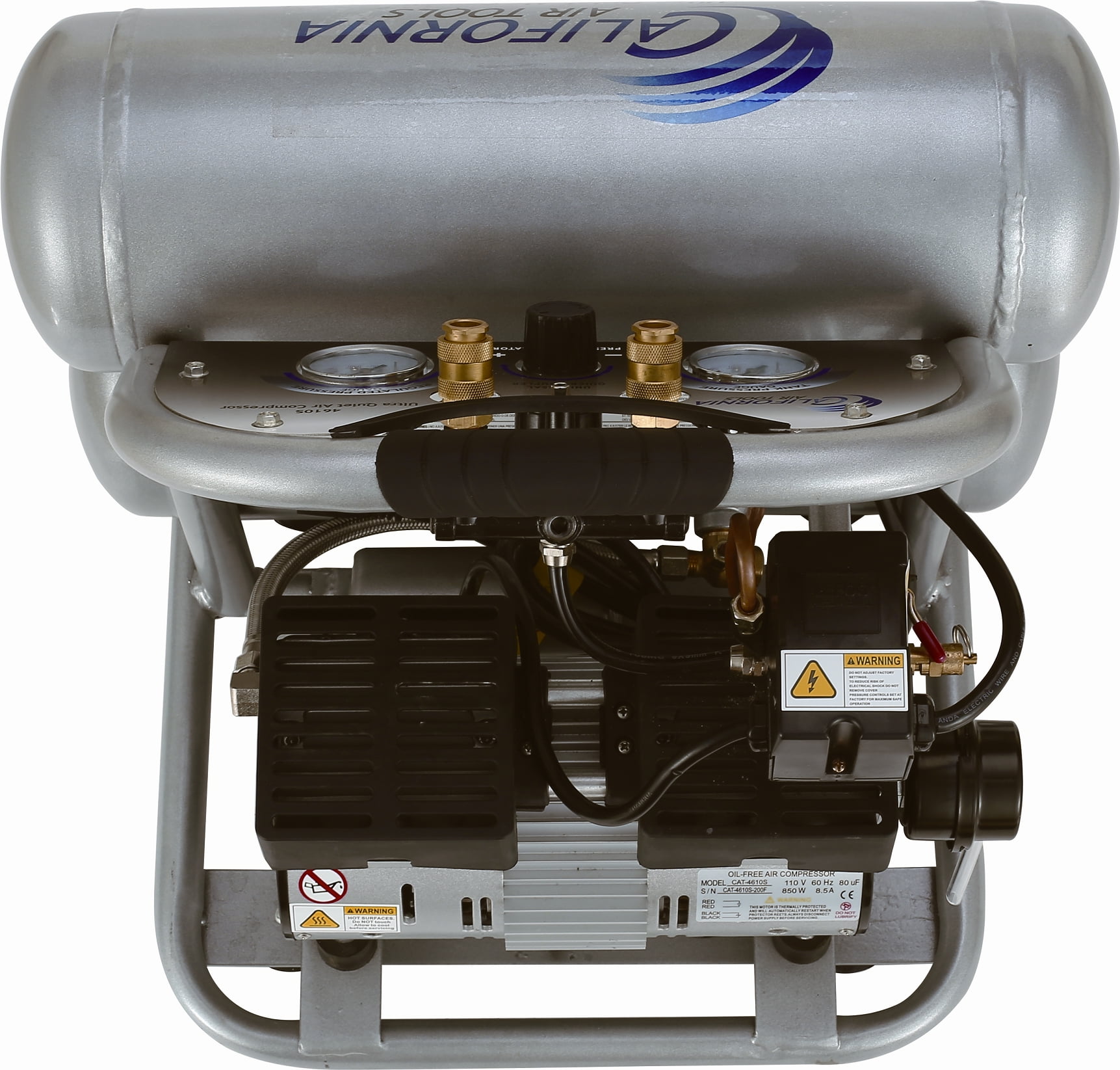 California Air Tools 4610S Ultra Quiet Oil-Free Air Compressor (Silver, 4.6 gal) 4efjv