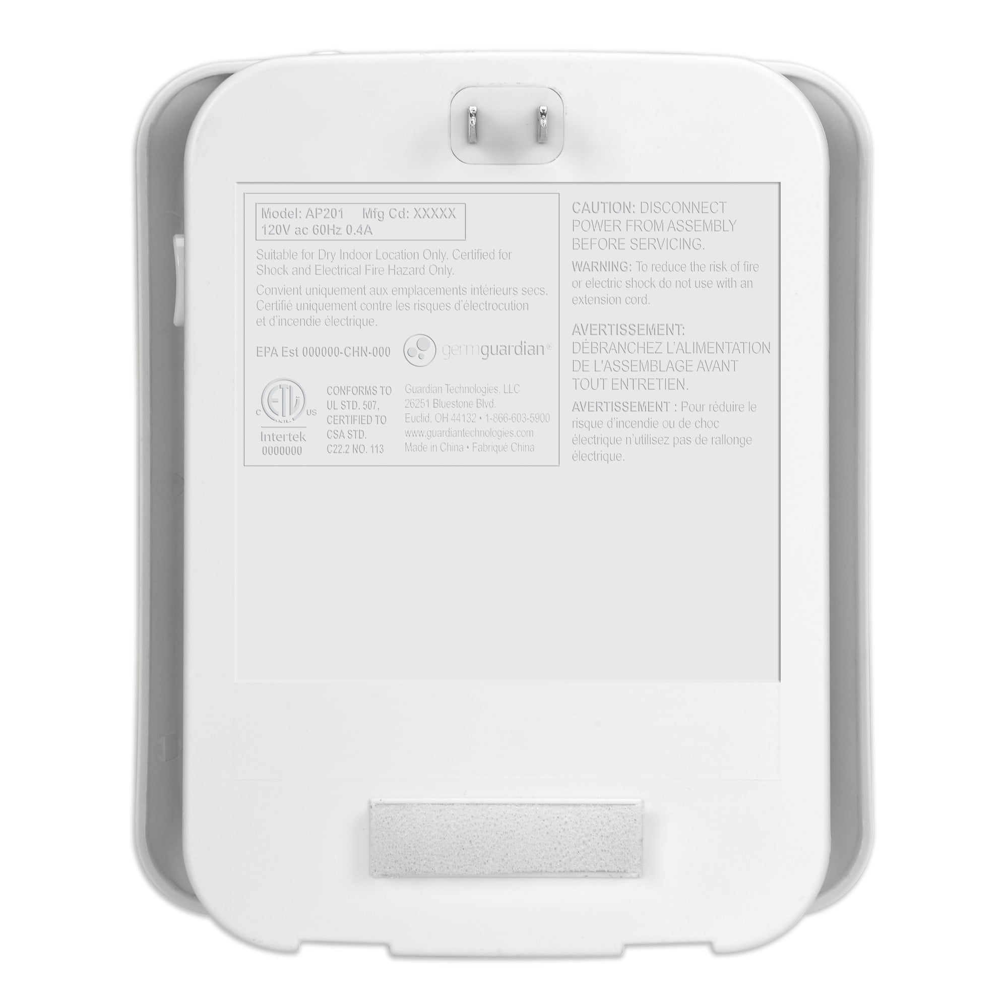 PureGuardian Pluggable Air Purifier with Nightlight and Carbon Odor Filter (White, 1 Unit) xkpvq