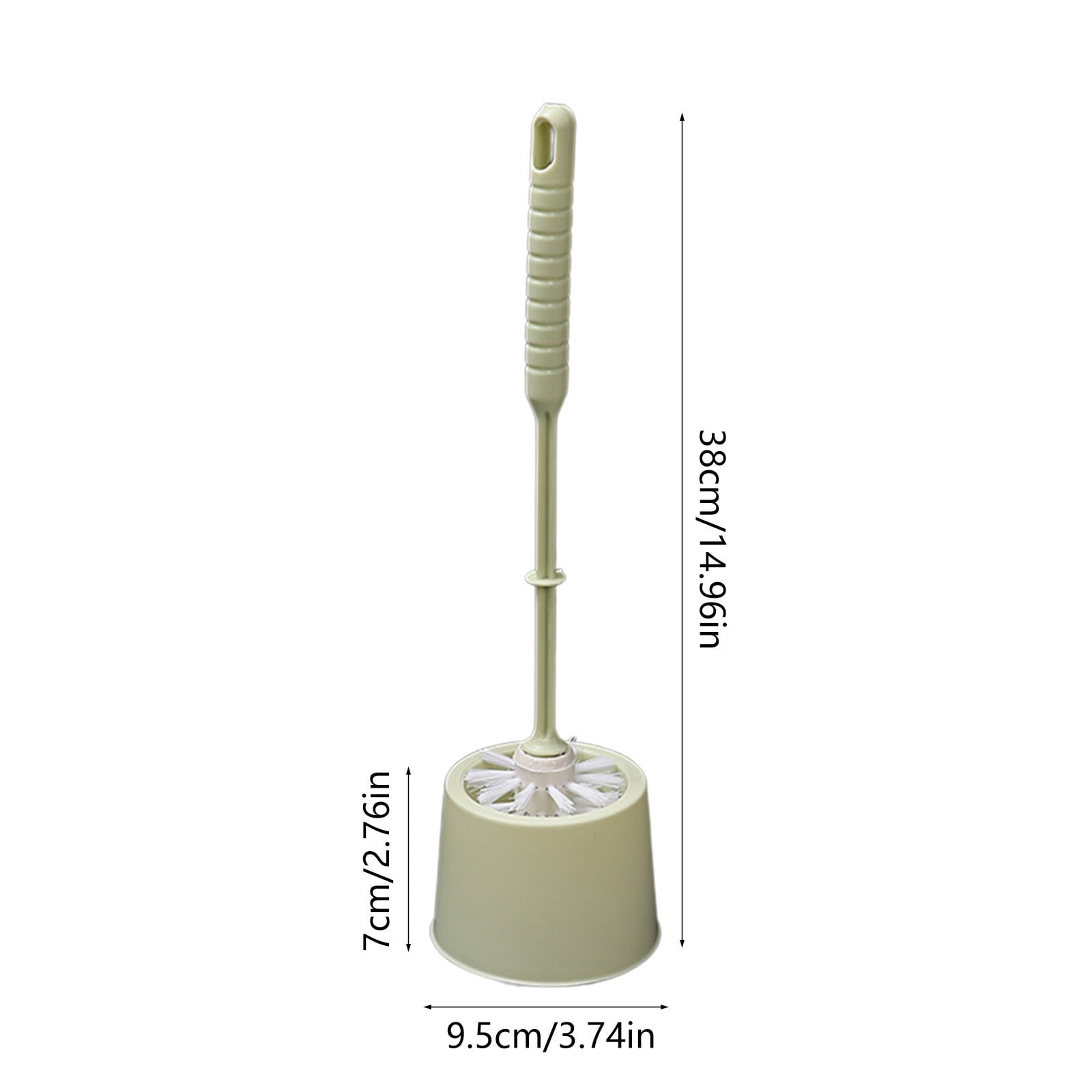 LSLJS Toilet Brush and Holder Set, Compact Bathroom Cleaning Tool with Non-Slip Grip (Green, 15 in) qf64f