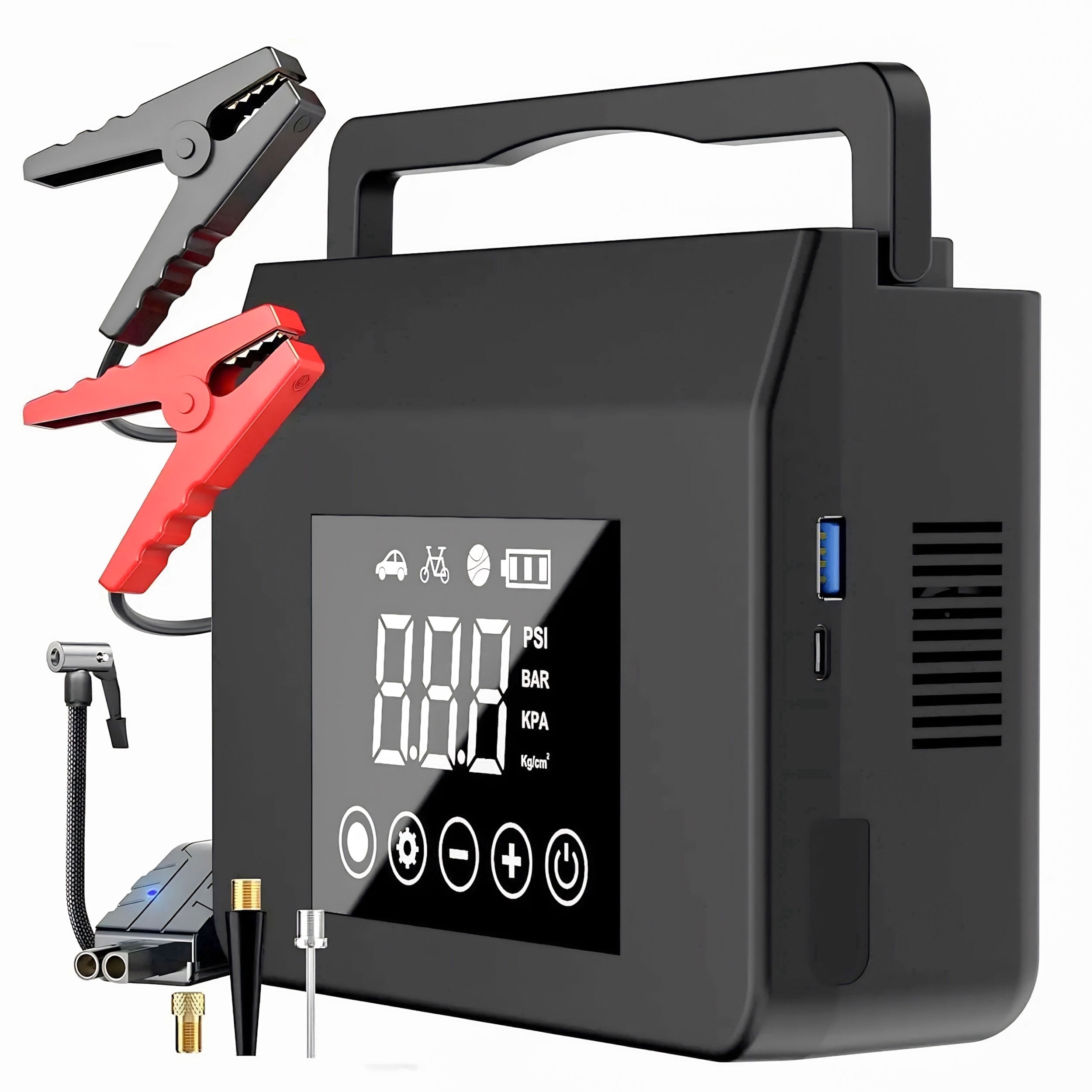 Gegaibe Portable Car Jump Starter with Air Compressor (4000A, Black) qtvc1