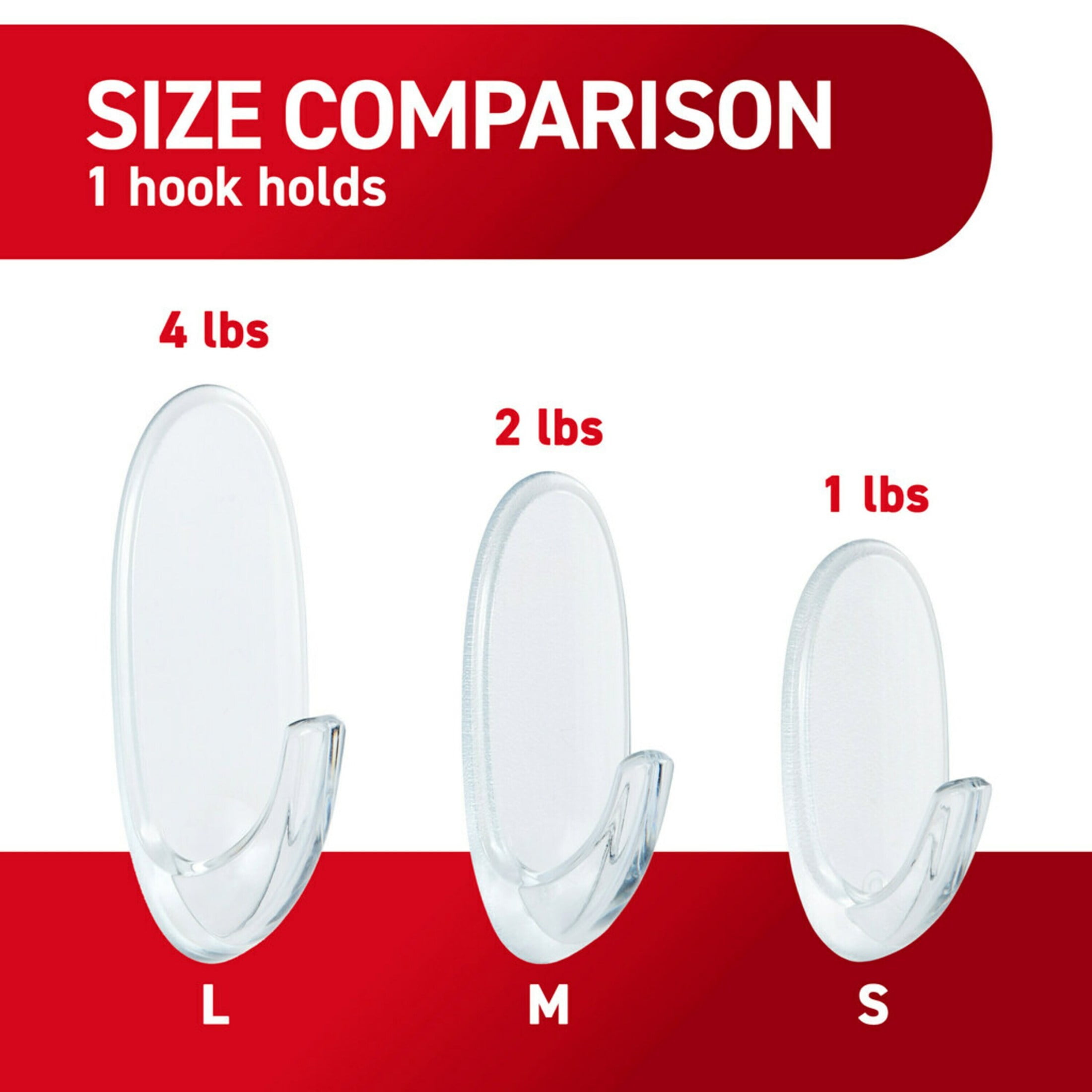 Command Medium Wall Hooks, Damage-Free Adhesive Hanging for Home Decor (Clear, 3 Pack) klafy