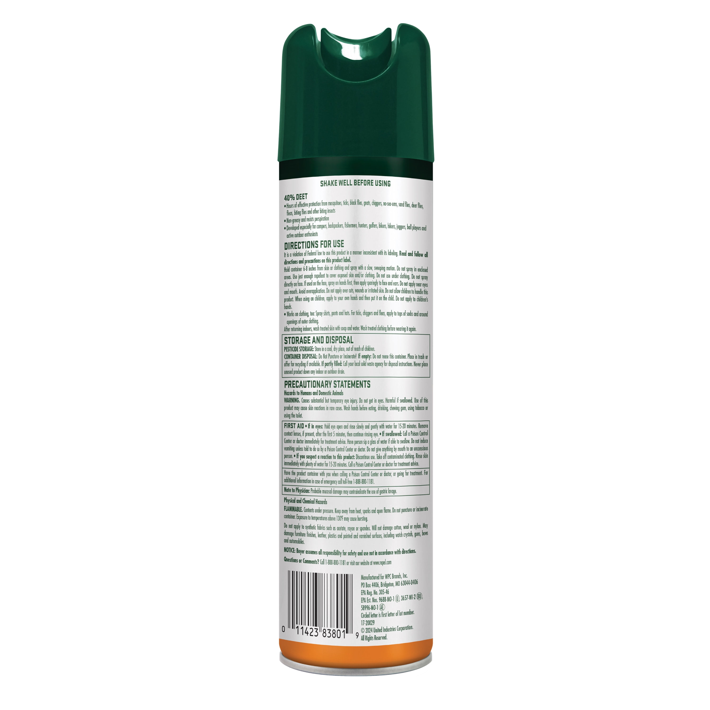 Repel Sportsmen Max Insect Repellent, Long-Lasting 40% DEET Formula for Outdoor Protection (8.125 oz) rdkp6
