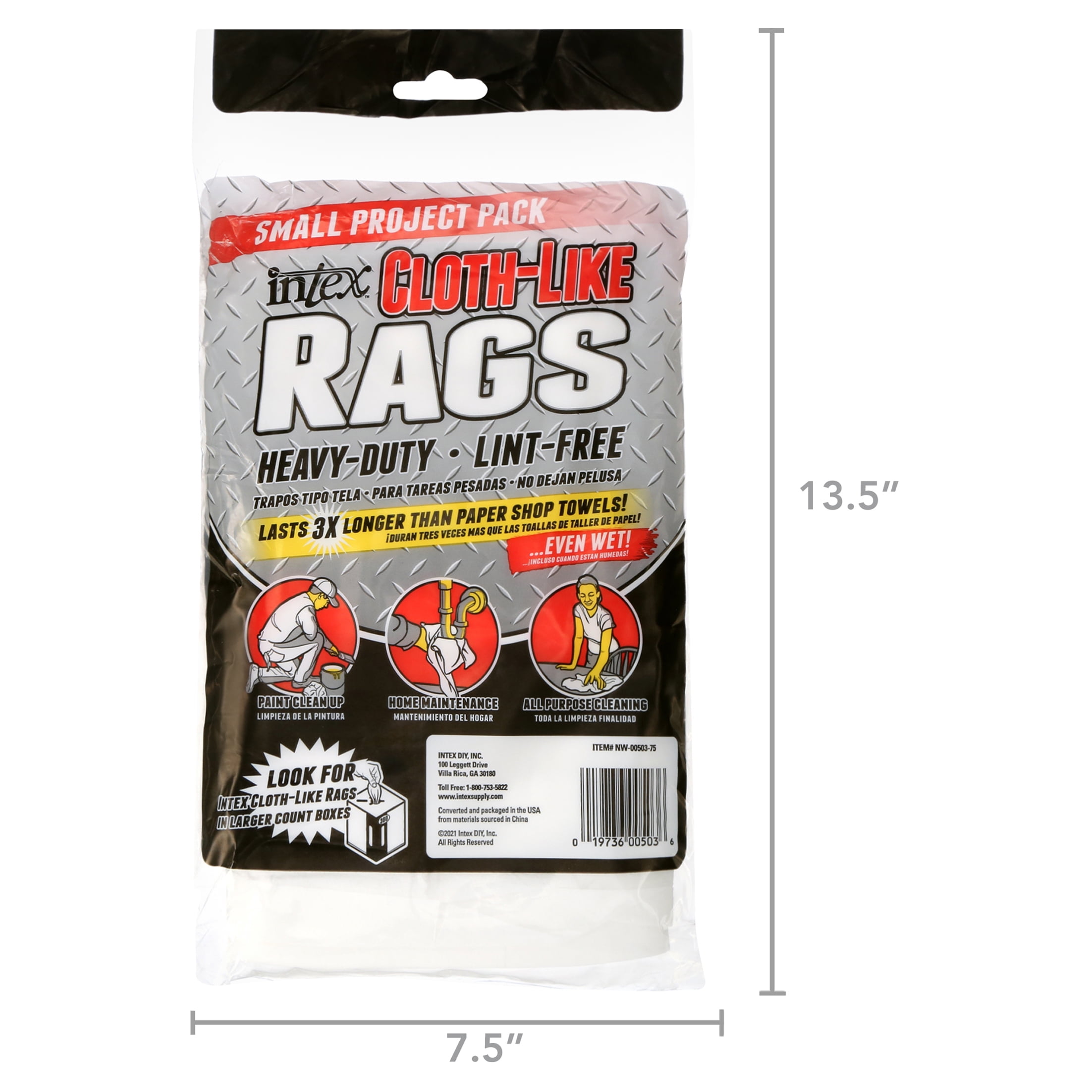 Intex DIY Cloth-Like Cleaning Rags (75 Count) 13xu5
