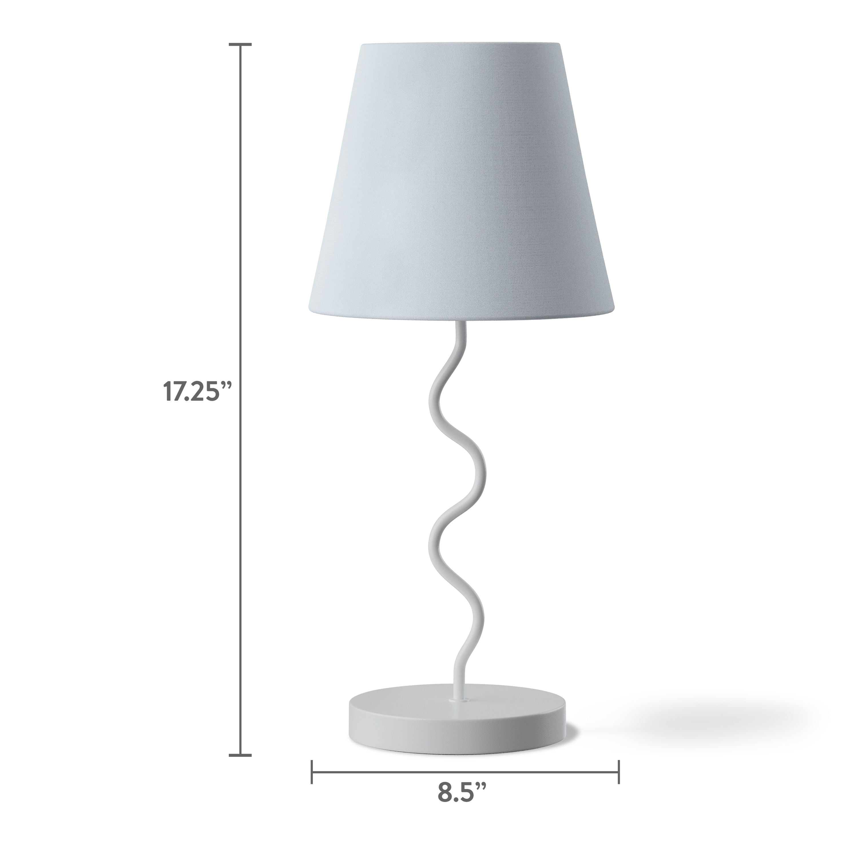 Mainstays Curvy Table Lamp with Fabric Shade (Greige, 17.25 in) 1ajug
