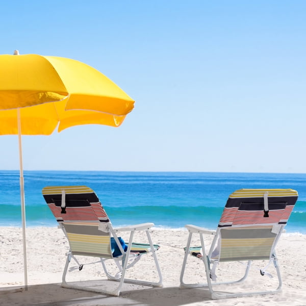 AsterOutdoor Portable Folding Beach Chair with Iron Frame (White, 220 lb Capacity) u7xr0