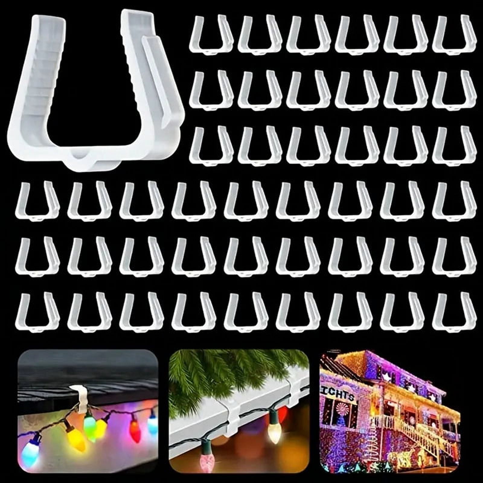 Generic Christmas Light Hanger Hooks (White, 50 Pack, 1.625 in) 6aqaq