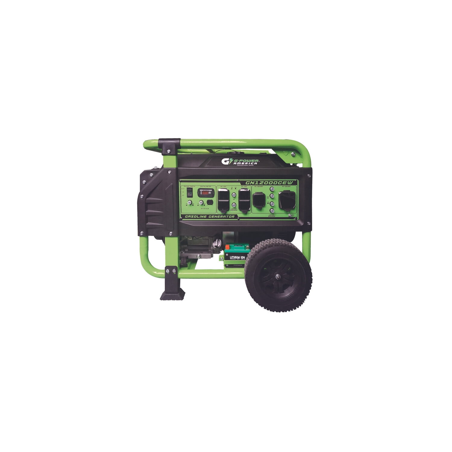 Green-Power America Atlas Series 12000/9500-Watt Portable Gasoline Generator with Electric Start (Green, 460cc Engine) n4akm