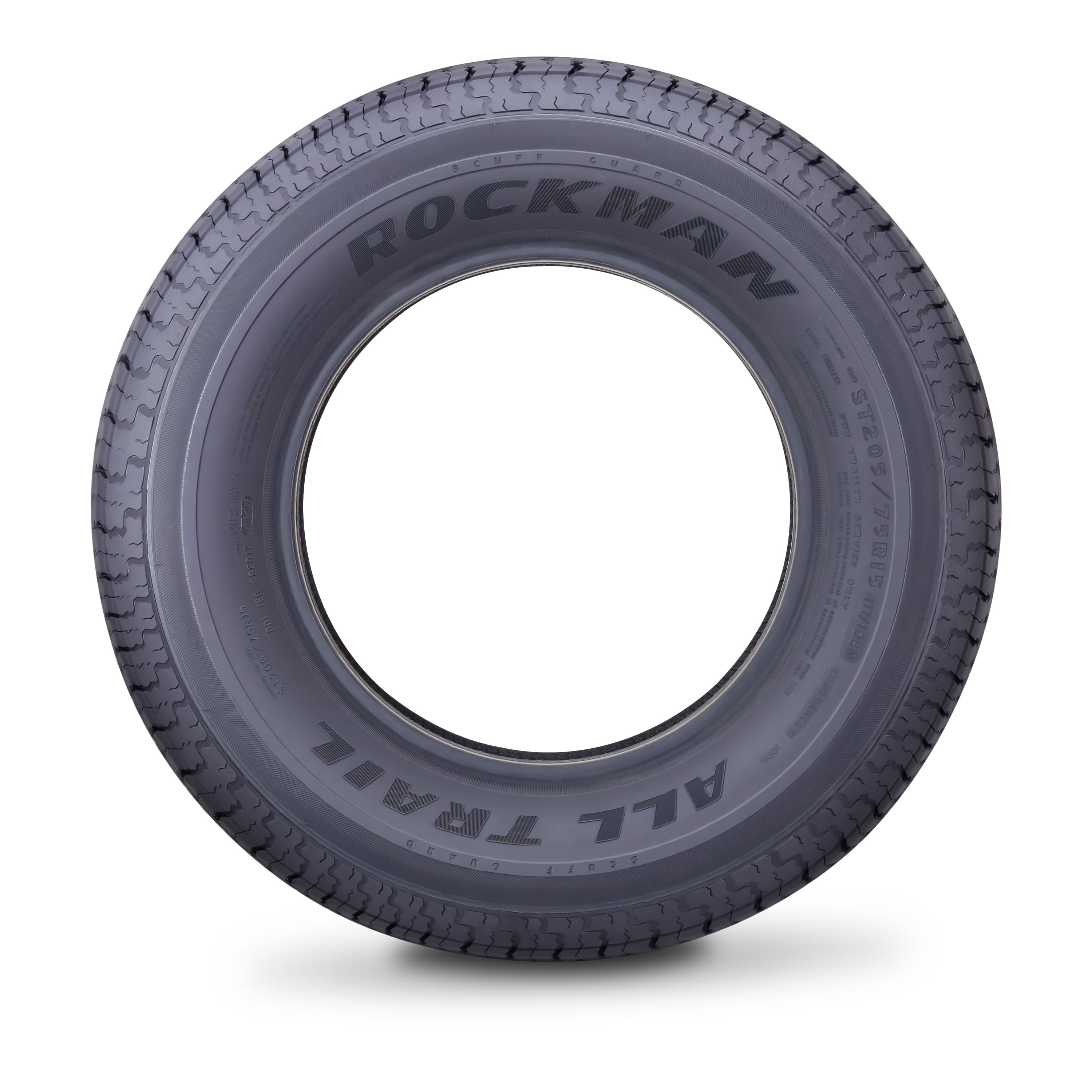 ROCKMAN ST205/75R15 Heavy Duty Trailer Tire (10-Ply, Load Range E, 2400 lb Capacity, Set of 2) mzq6v