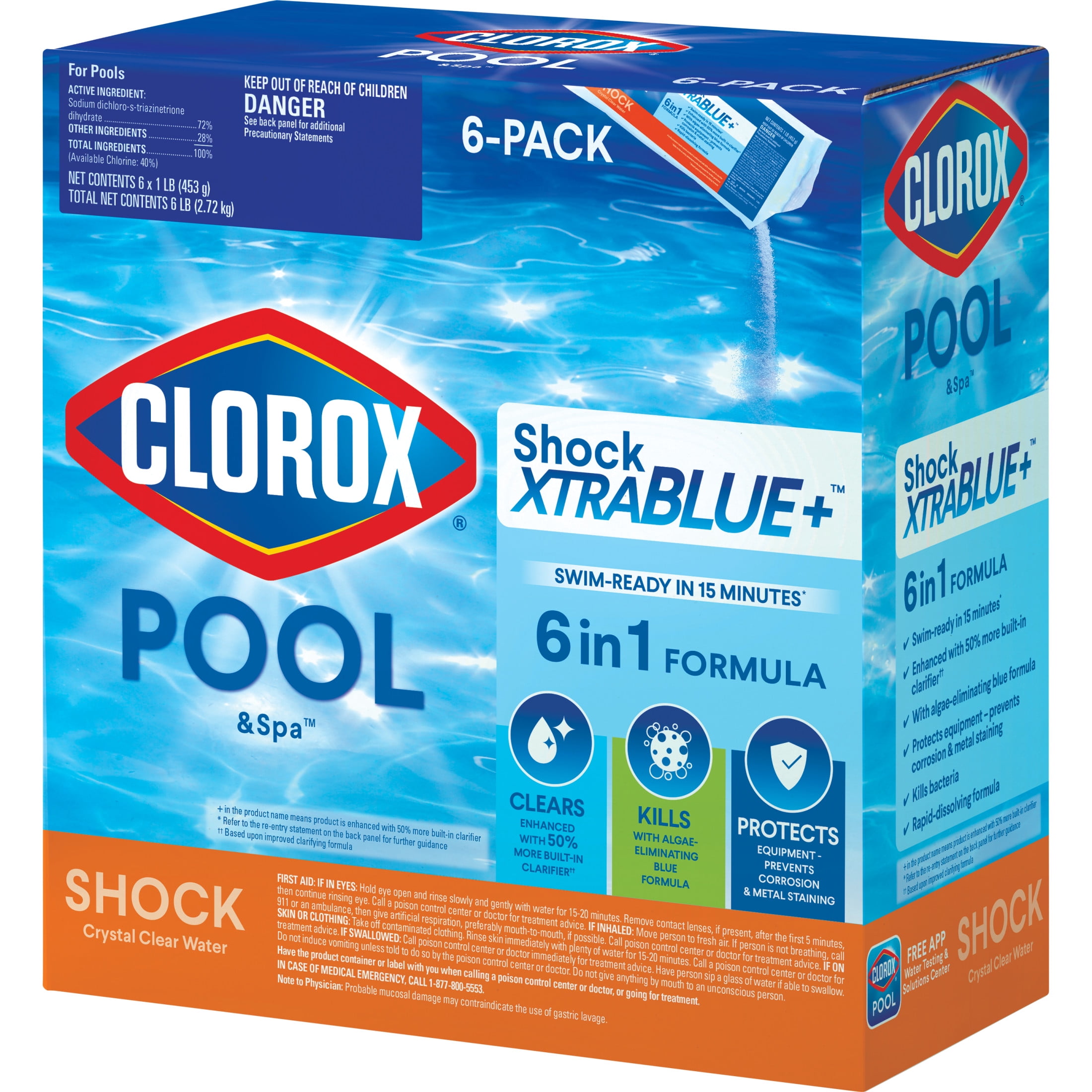 Clorox Pool&Spa Shock XtraBlue Algae-Fighting Pool Treatment (6 Pack) gdyaa