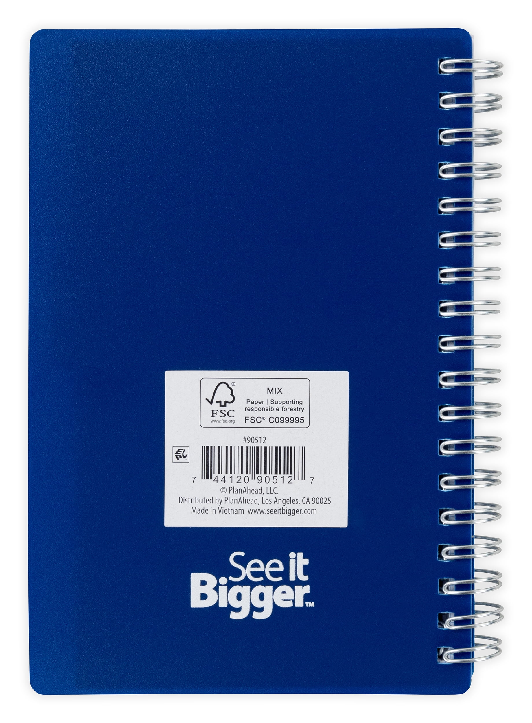 SEE IT BIGGER Monthly Weekly Planner, Large Print Planning System, Durable Softcover (Blue, 4.25 in x 6.5 in) uoh8f