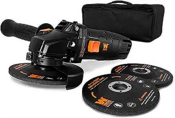 WEN 7.5-Amp 4-1/2-Inch Corded Angle Grinder with 3 Discs and Carrying Case (Black, 4 lb) muein