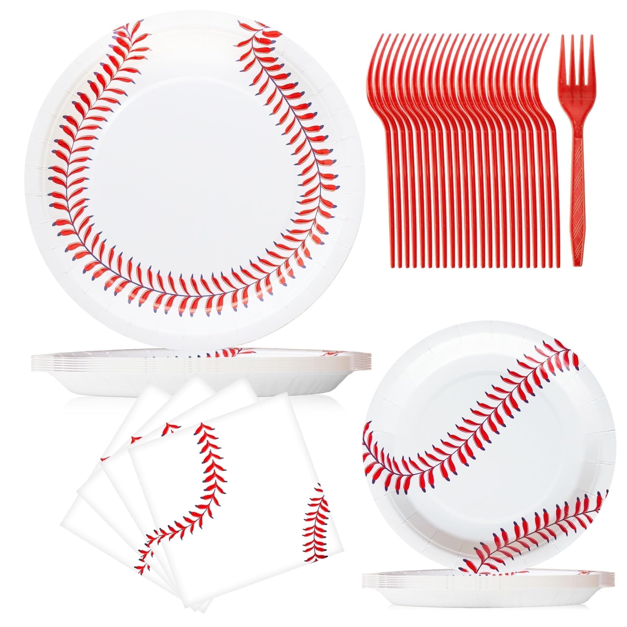 Jestar Baseball Theme Birthday Party Supplies Set (White, 96 Pieces) mx9jf