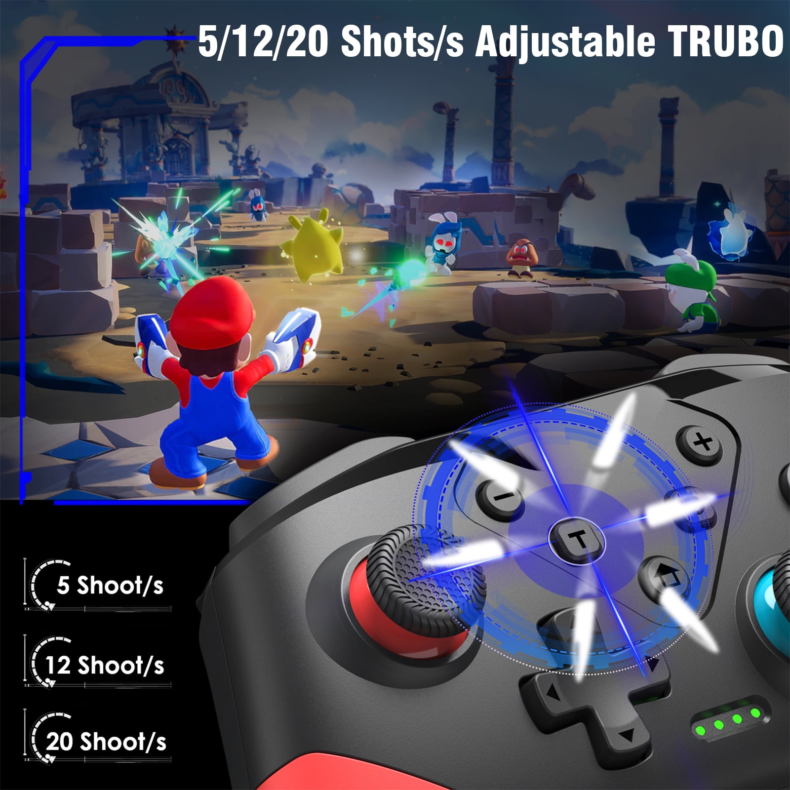 ZRZLMVP Wireless Pro Controller for Switch/OLED/Lite, Programmable Back Paddles, Turbo & 6-Axis Gyro (Black) sem9l