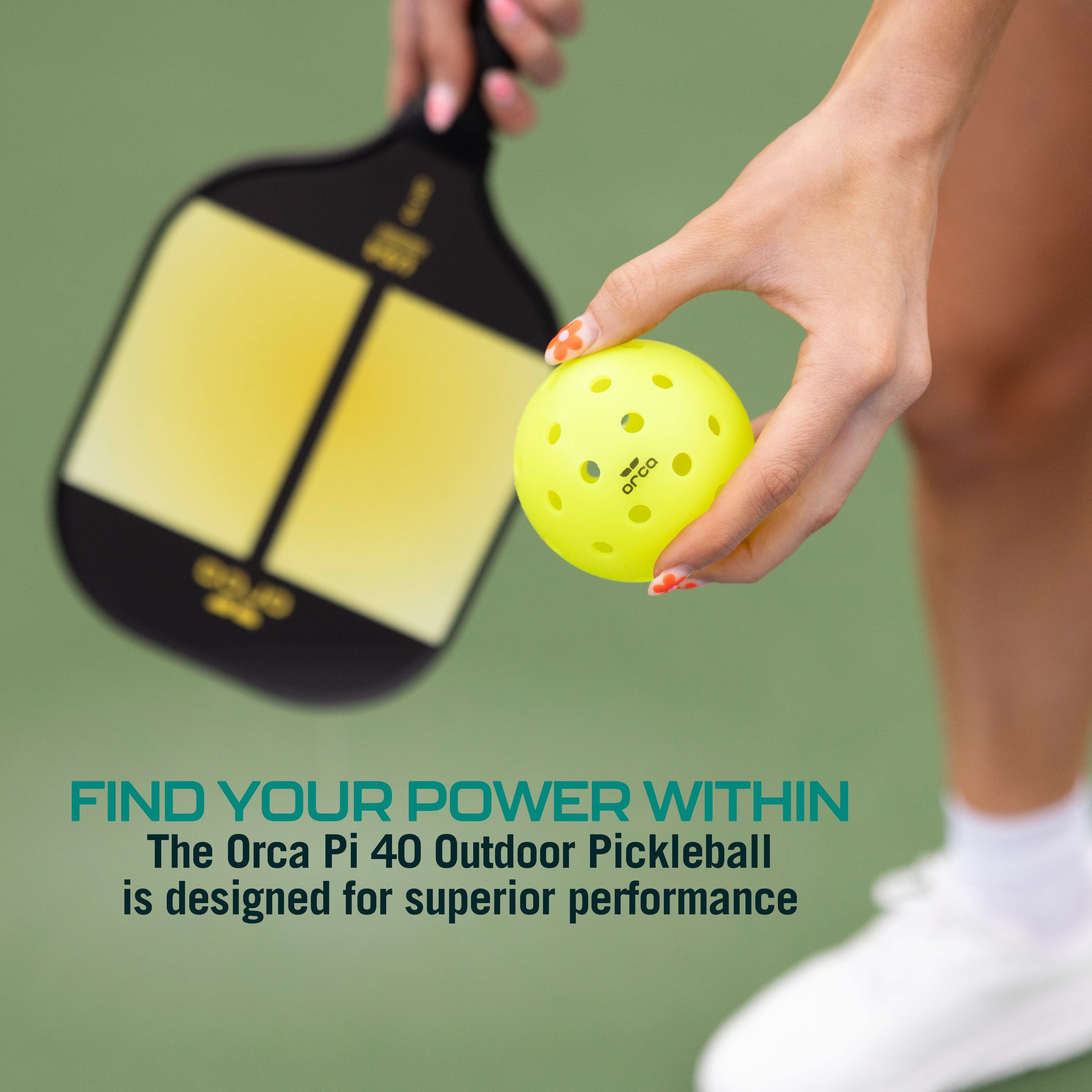 Orca Pi 40 Outdoor Pickleballs (Yellow, 6 Pack) pzy17