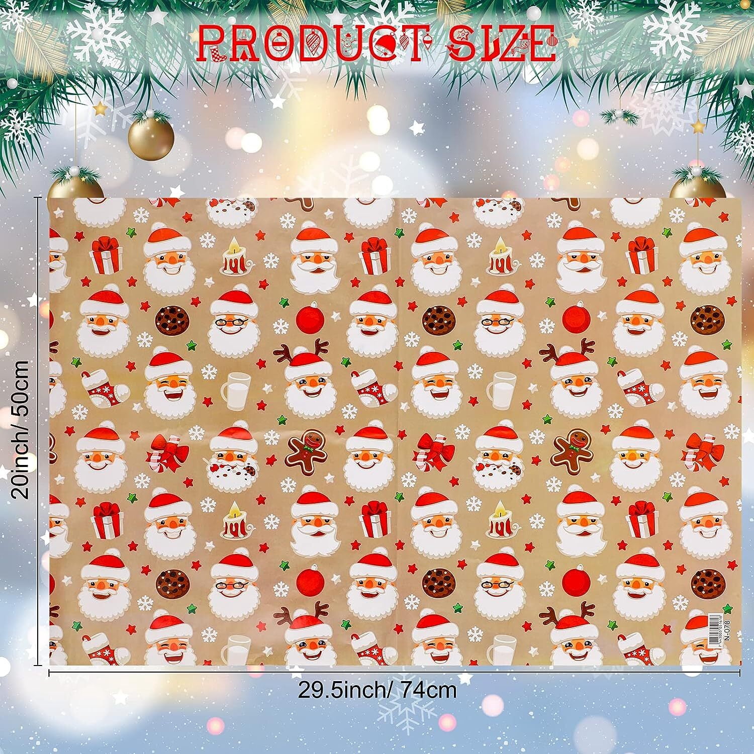 Konsait Christmas Wrapping Paper Sheets, Traditional Festive Gift Wrap for Holiday Presents (Assorted Designs, 12 Pack, 29x20 in) v1lda