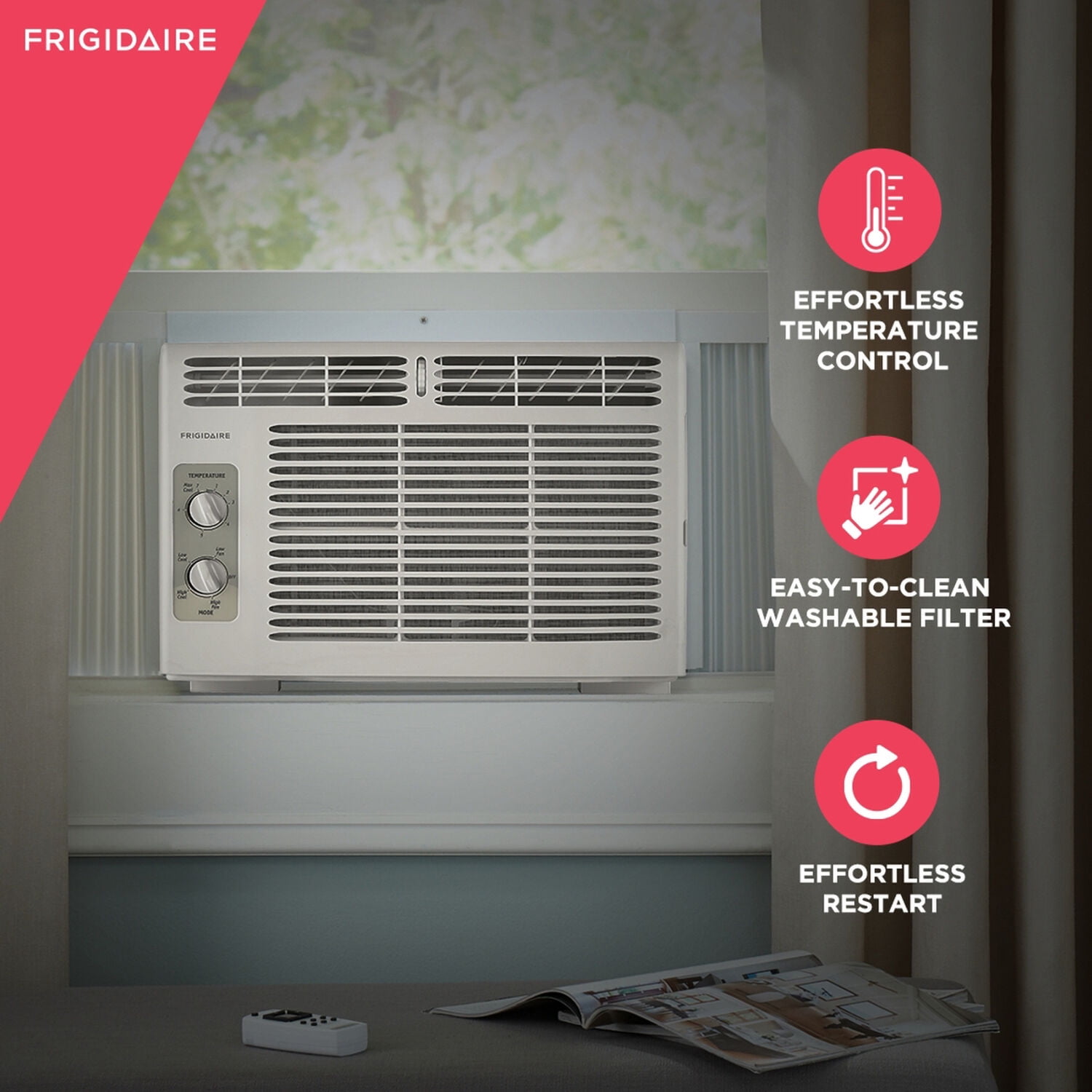 Frigidaire 5,000 BTU Mechanical Window Air Conditioner (White, 250 Sq. Ft. Coverage) hc9c4