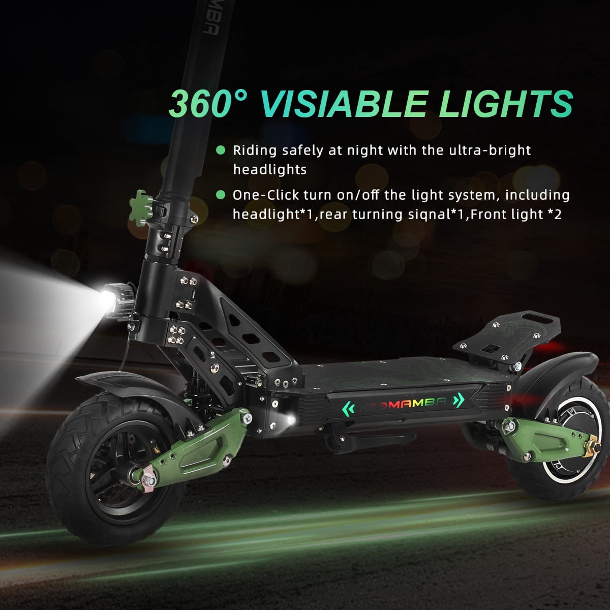Goobee ZU06 Electric Scooter 1200W Motor 35 MPH High-Speed Commuter (10 in Tires, 50 Miles Range) hwm8j
