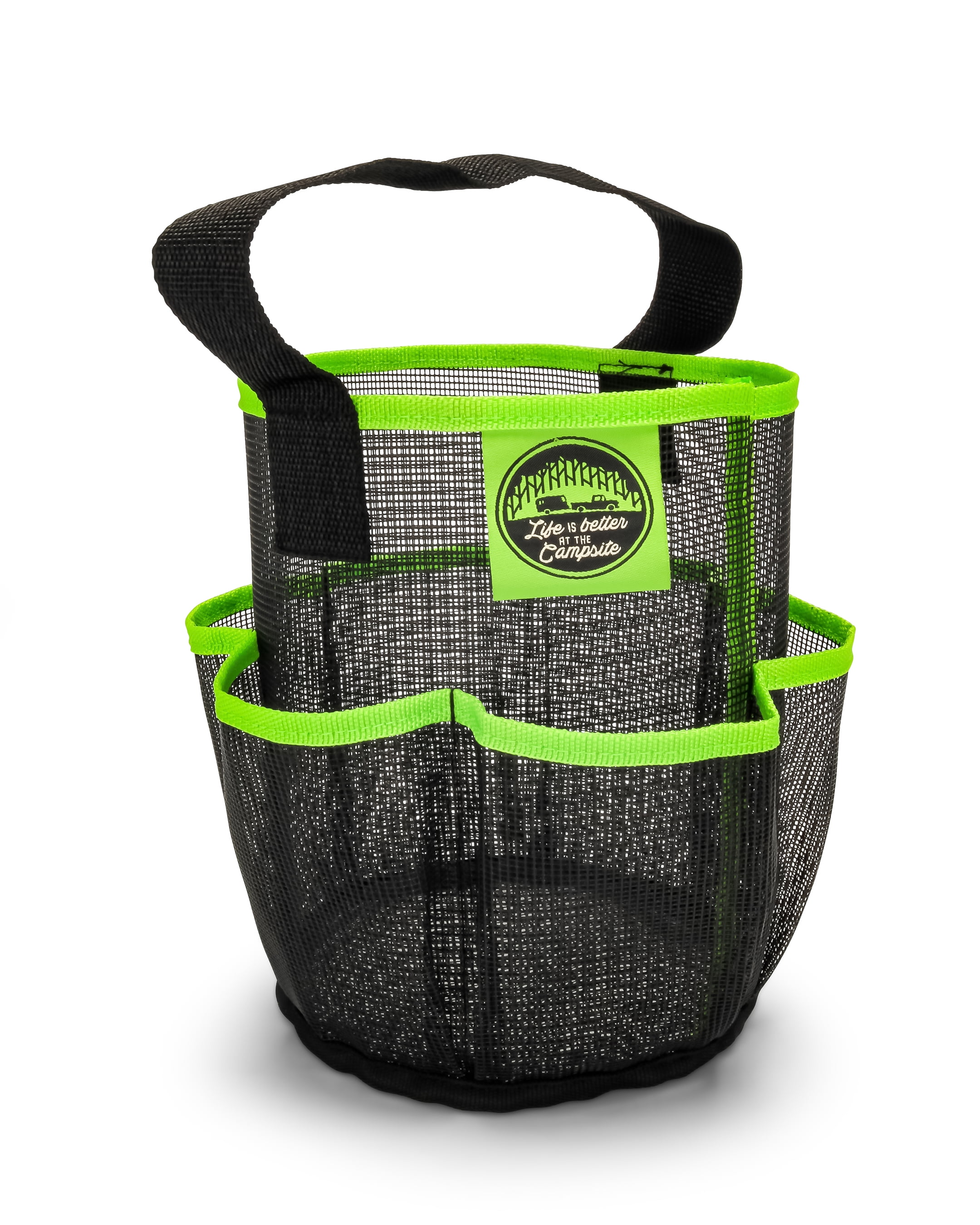 Camco Portable Mesh Shower Caddy with 6 Pockets (Green, 1 Pack) 7mgnr
