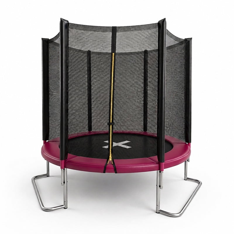 Generic Backyard Trampoline with Safety Net and Anti-Tipping L-Shaped Legs (Pink, 6 ft) 3lxcv