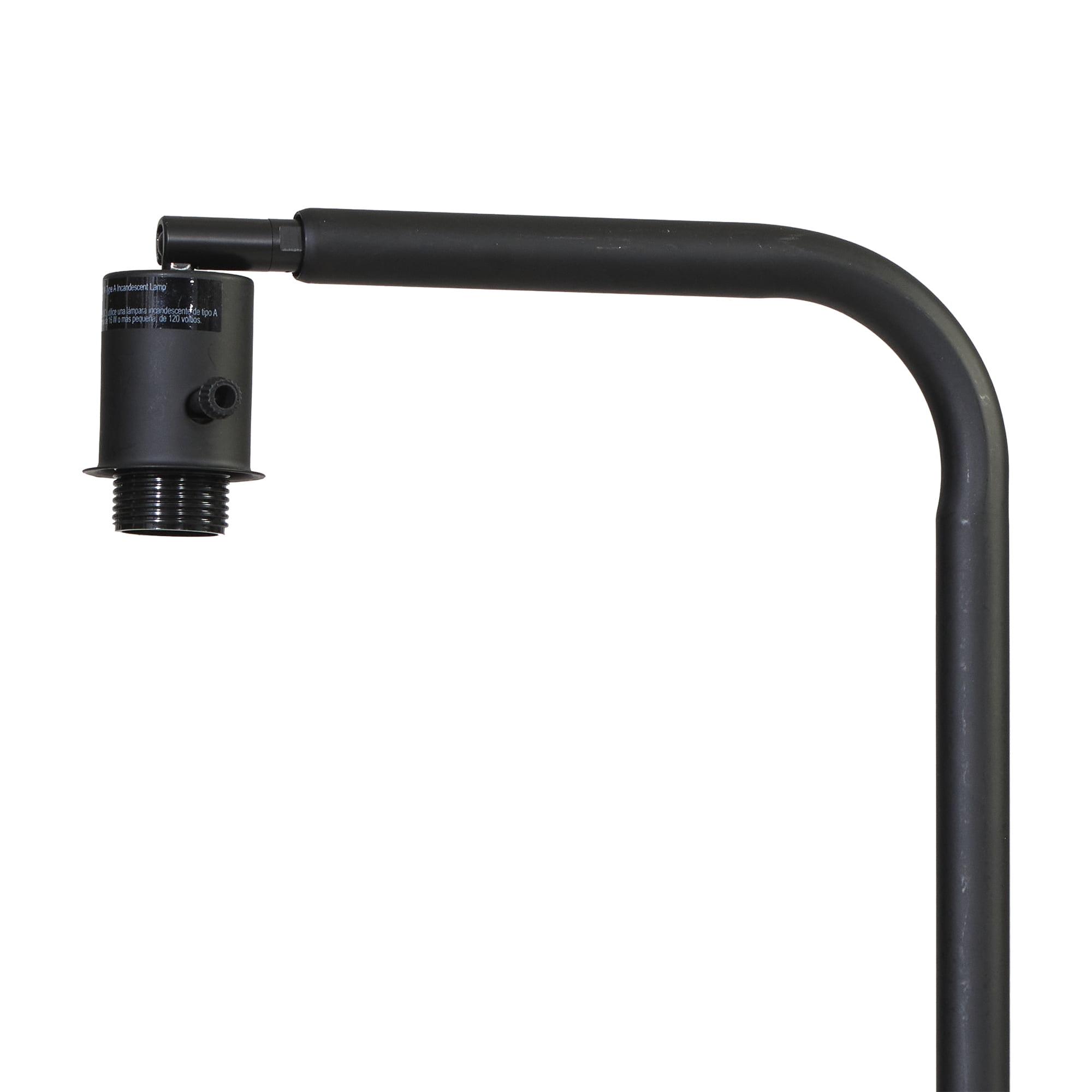 Mainstays Mid-Century Modern Floor Lamp with Faux Wood Side Table (Matte Black, 54 in) o8tj3