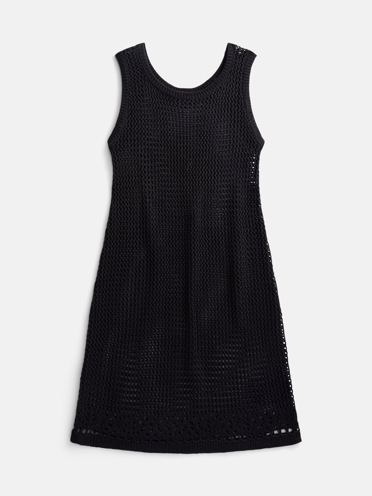 Weekend Academy Girls Mesh Coverup Dress, Lightweight Sleeveless Knit Beachwear (Black, Size 4-18) ghp28