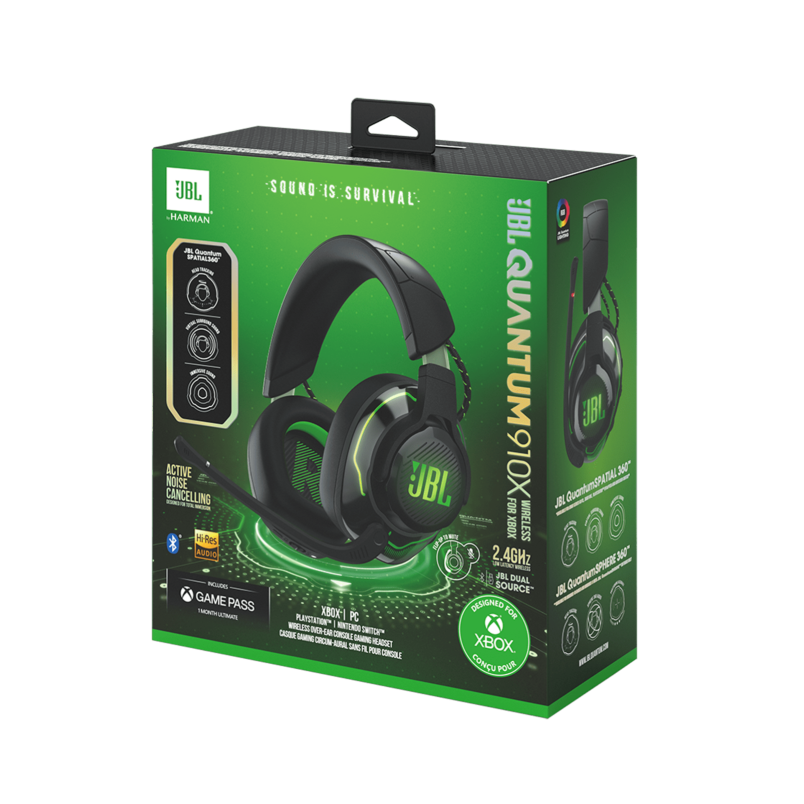JBL Quantum 910X Wireless Gaming Headset for Xbox, Over-Ear with Active Noise Cancelling and Head Tracking (Black, One Size) 02huy