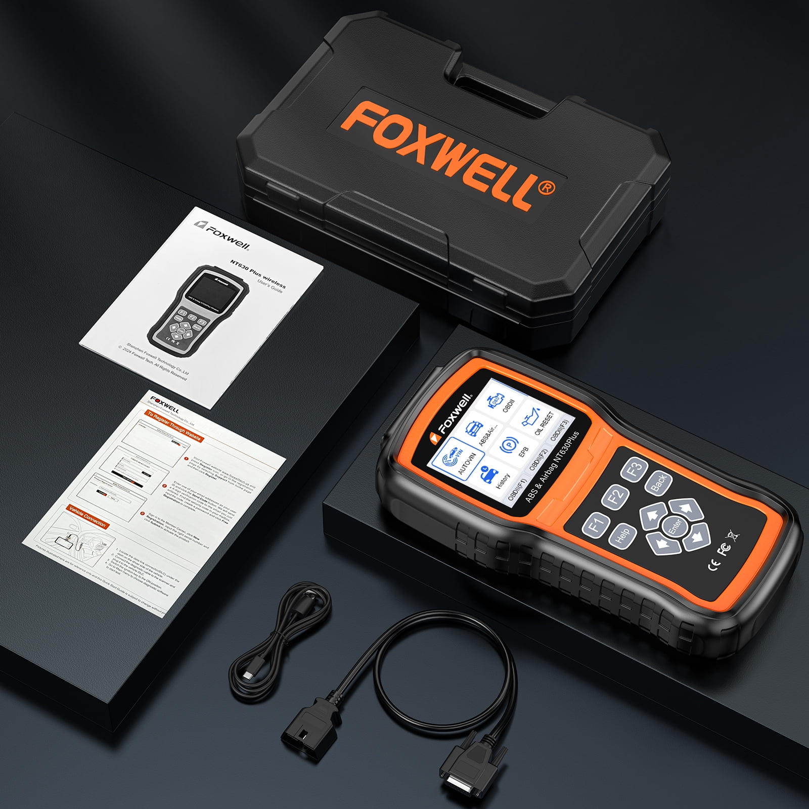 Foxwell NT630 Plus Bidirectional OBD2 Scanner Diagnostic Tool for ABS SRS SAS (Orange) dx4wt - Image 9