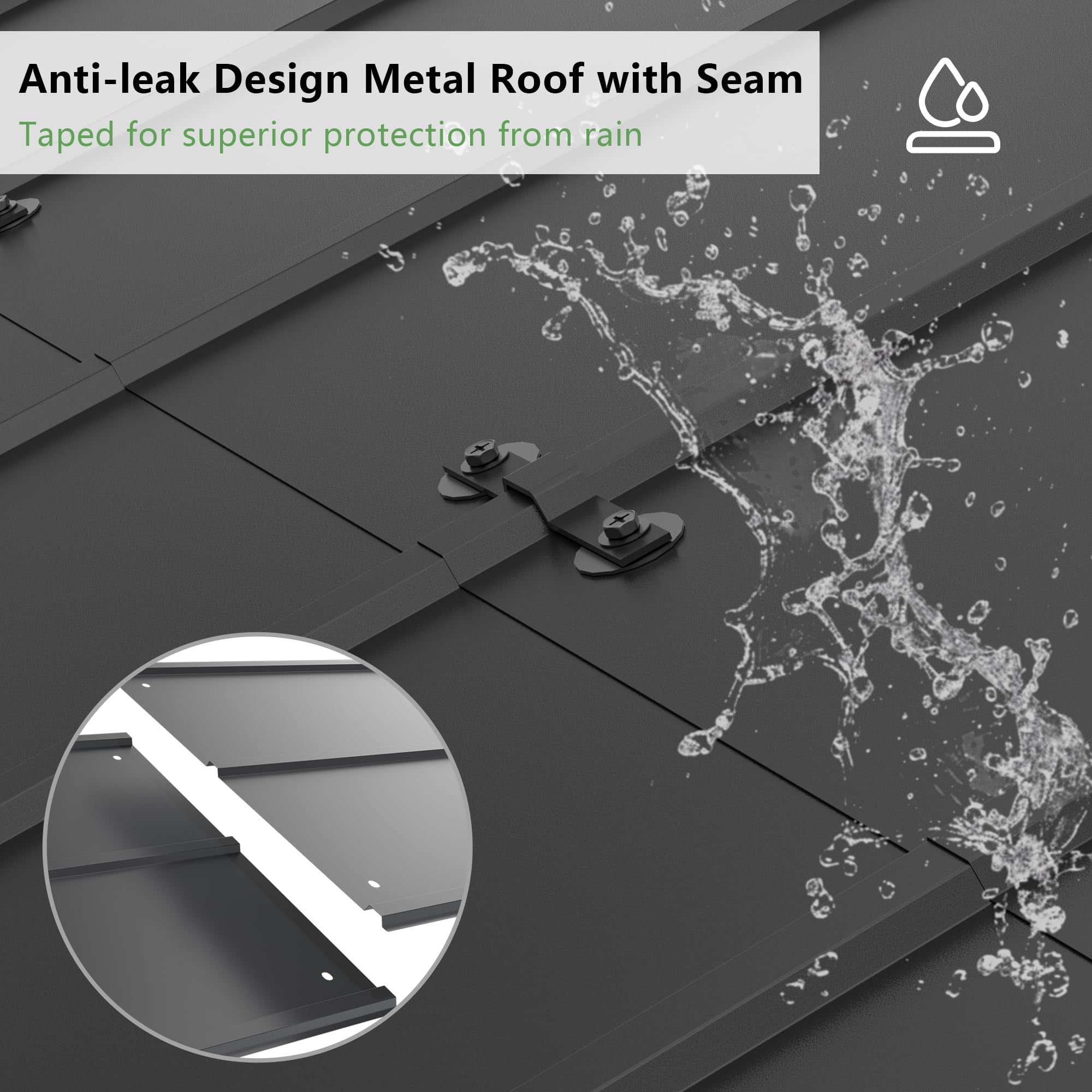 ALAULM Heavy-Duty Metal Carport Outdoor Garage Canopy with Galvanized Steel Roof (12 ft x 22 ft) 9c0s5