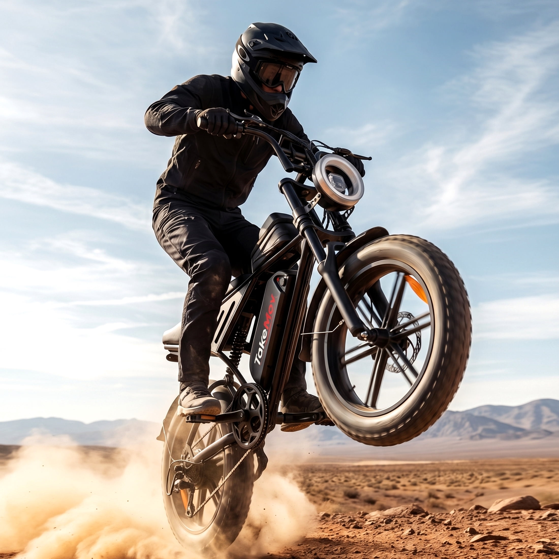TakeMov Electric Mountain Bike for Adults, 750W Motor, 20 in x 4 in Fat Tire, All-Terrain E-Bike with NFC Unlock (Black, 48V 15Ah) 9mbq3