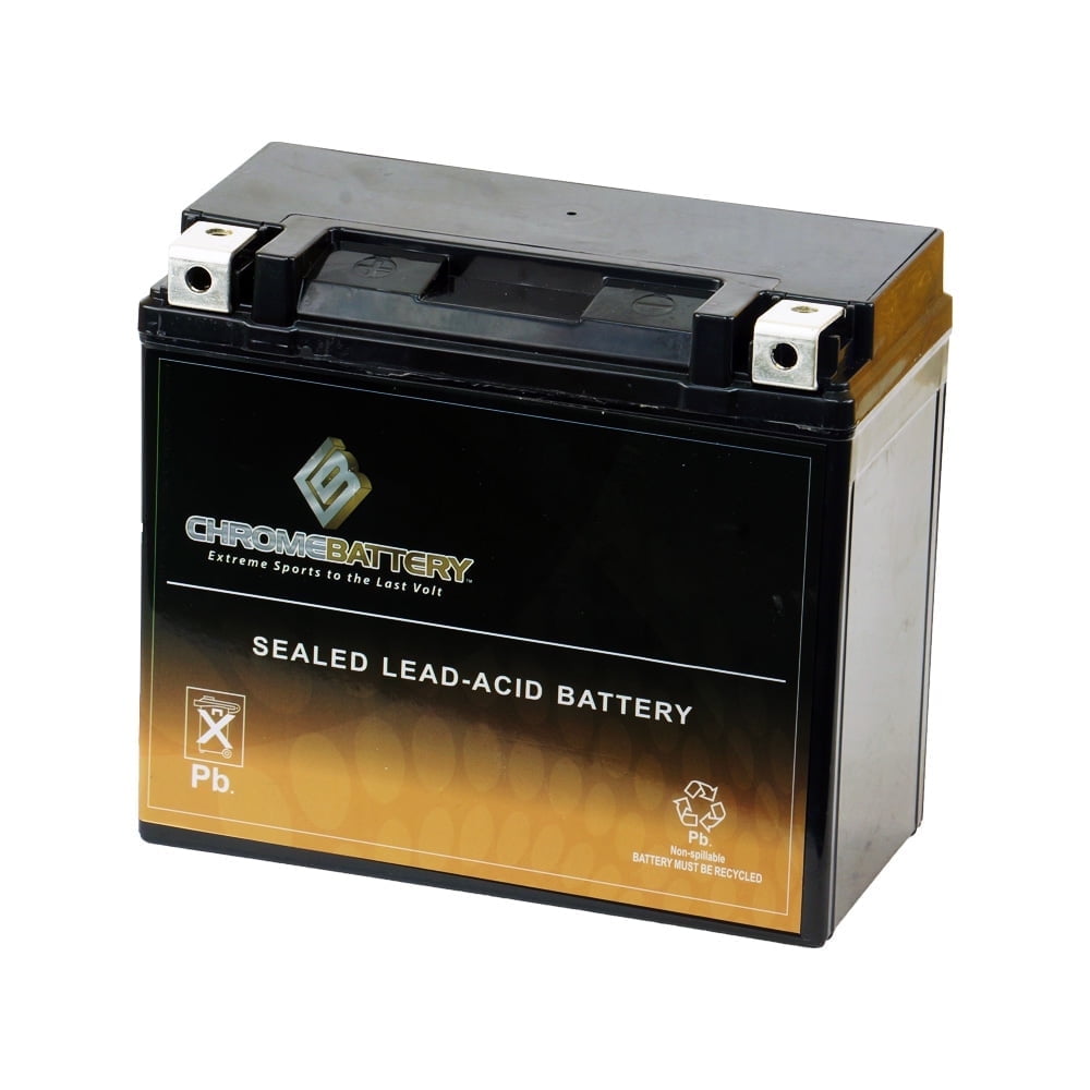 Chrome Battery YTX20-BS Motorcycle Battery for Harley-Davidson 1340cc FX/FXR Series (12V, 18Ah, 270 CCA) aq7x6