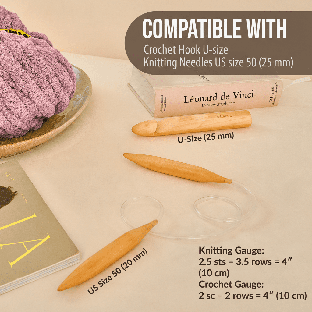 Craftiss Chunky Chenille Yarn for Crochet (Dusty Pink, 8 Rolls, 8 oz per Skein) 6kk2k