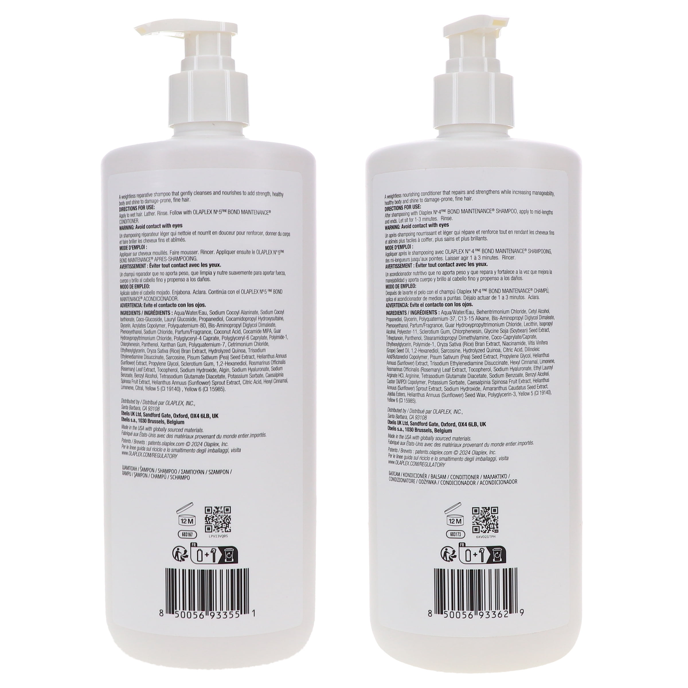 Olaplex No.4 Bond Maintenance Shampoo and No.5 Bond Maintenance Conditioner Professional Repair Set (33.8 fl oz) 8tplg