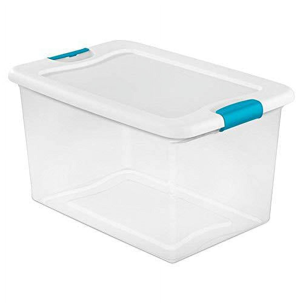Sterilite Latching Storage Box with Hinged Lid (White, 64 qt) 6hzgg