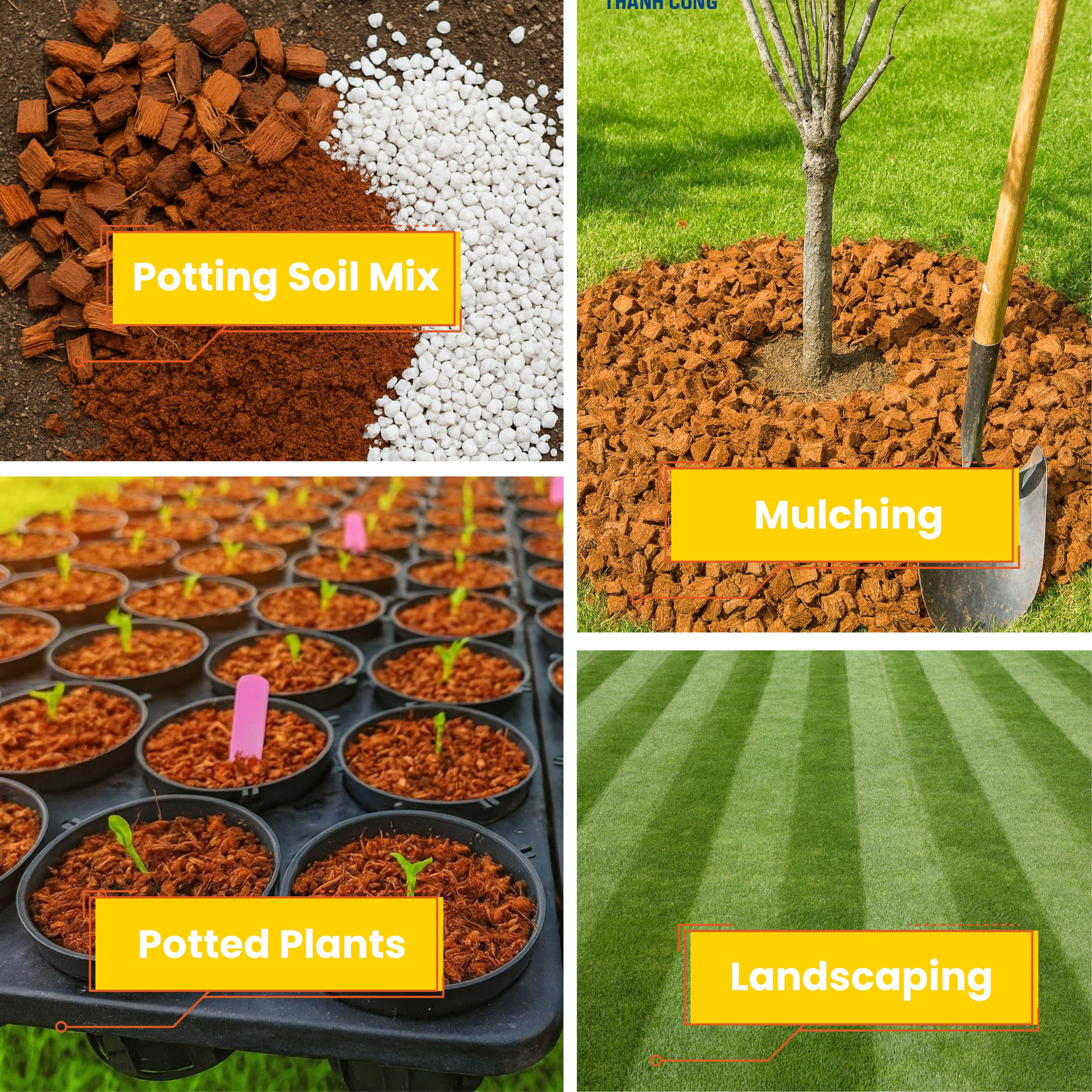 Gro-Med Coconut Coir Husk Chips Block, Organic Soil Amendment and Potting Mix (10 lb, 2.5 cu ft) gkk1q