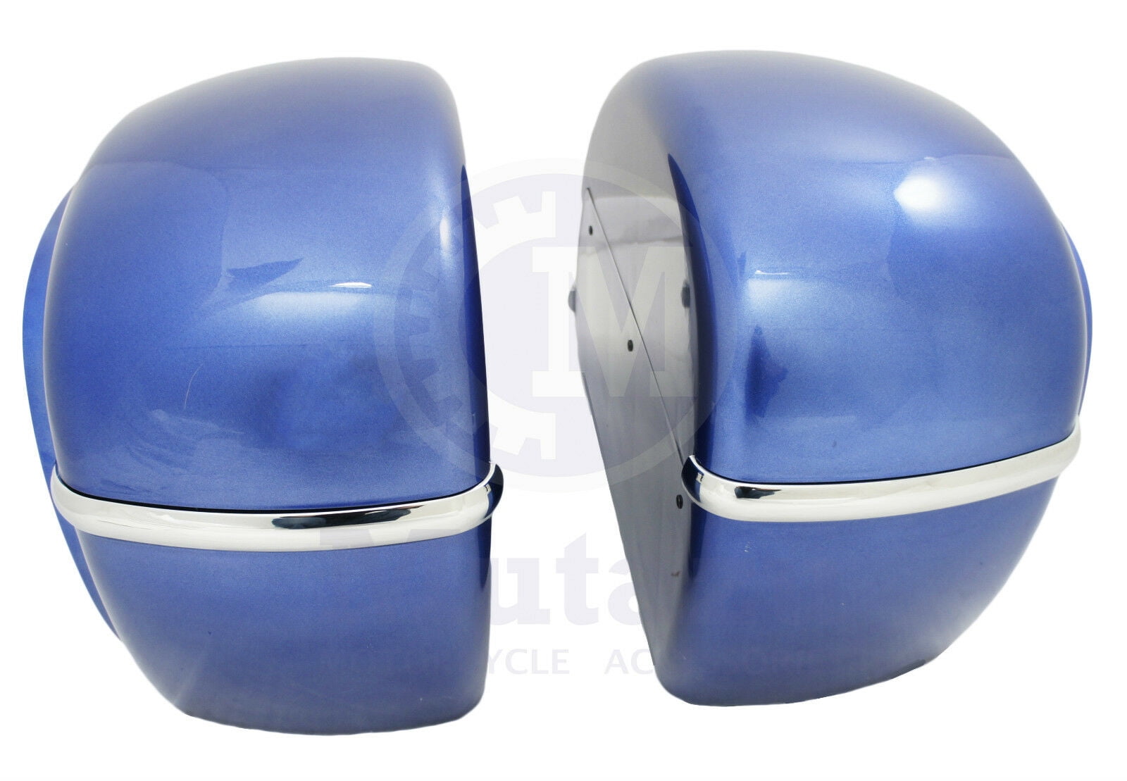 Mutazu MU Universal Motorcycle Hard Saddlebags (Cobalt Blue, Standard Size) 4kebl - Image 7