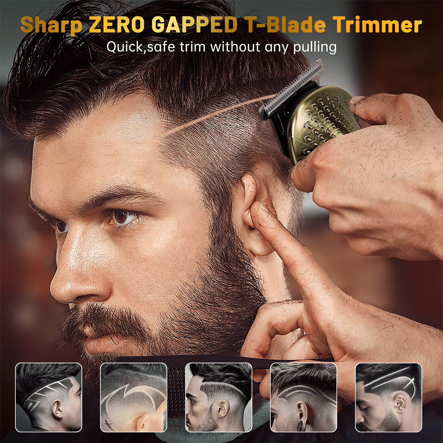 Cshidworld 6-in-1 Beard Trimmer and Hair Clipper Grooming Kit (Gold, 1 Kit) vr0km
