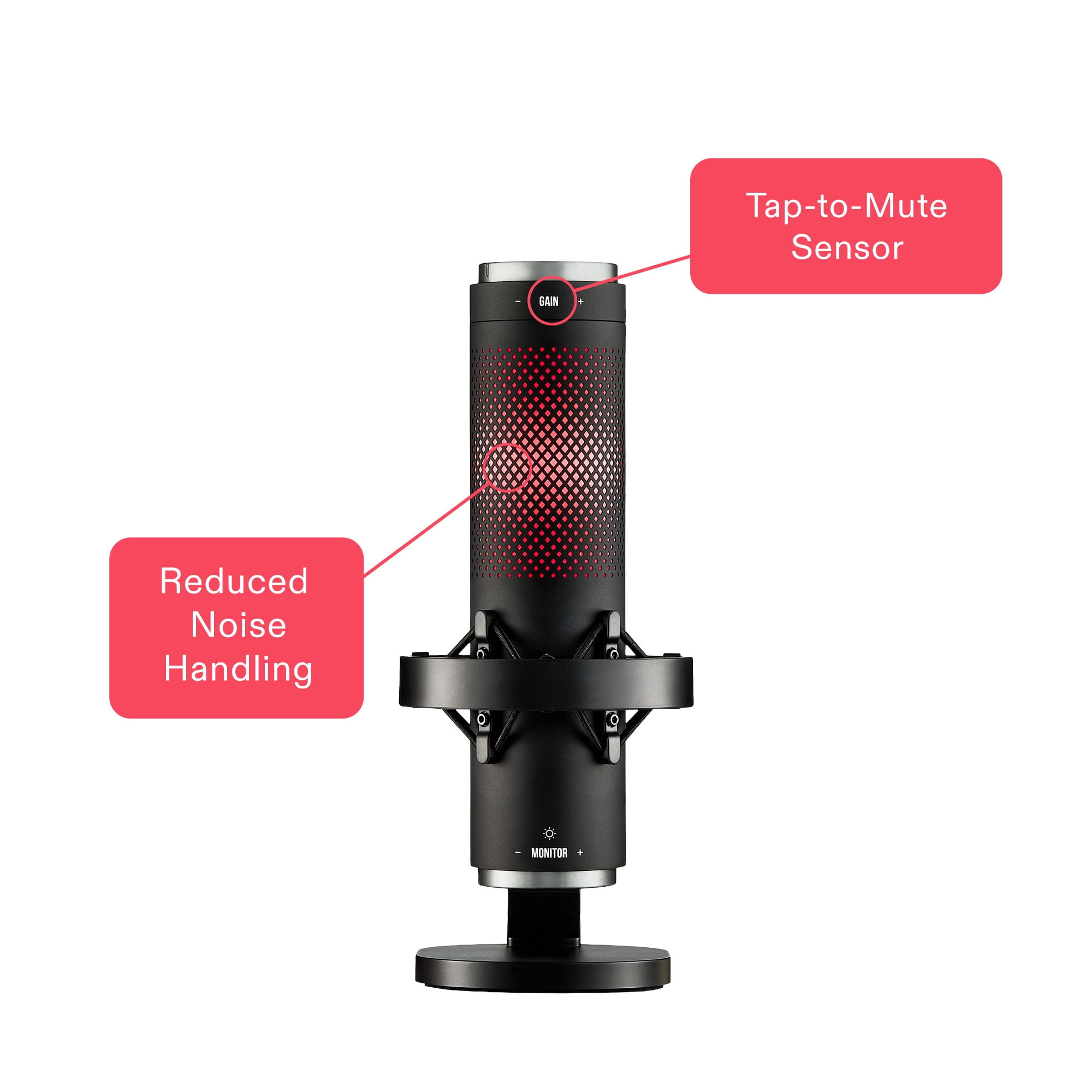 onn USB Tri-Pattern Gaming Microphone with Adjustable Volume and Mute Controls (Black) lhoe9