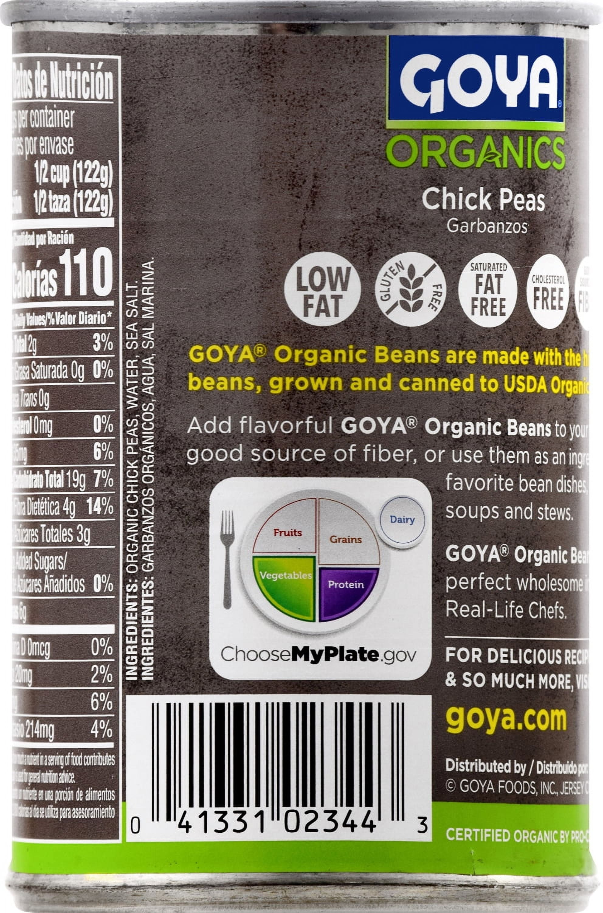 Goya Organic Chick Peas, Low Sodium, Premium Garbanzo Beans (24 Pack, 15.5 oz) tr57l