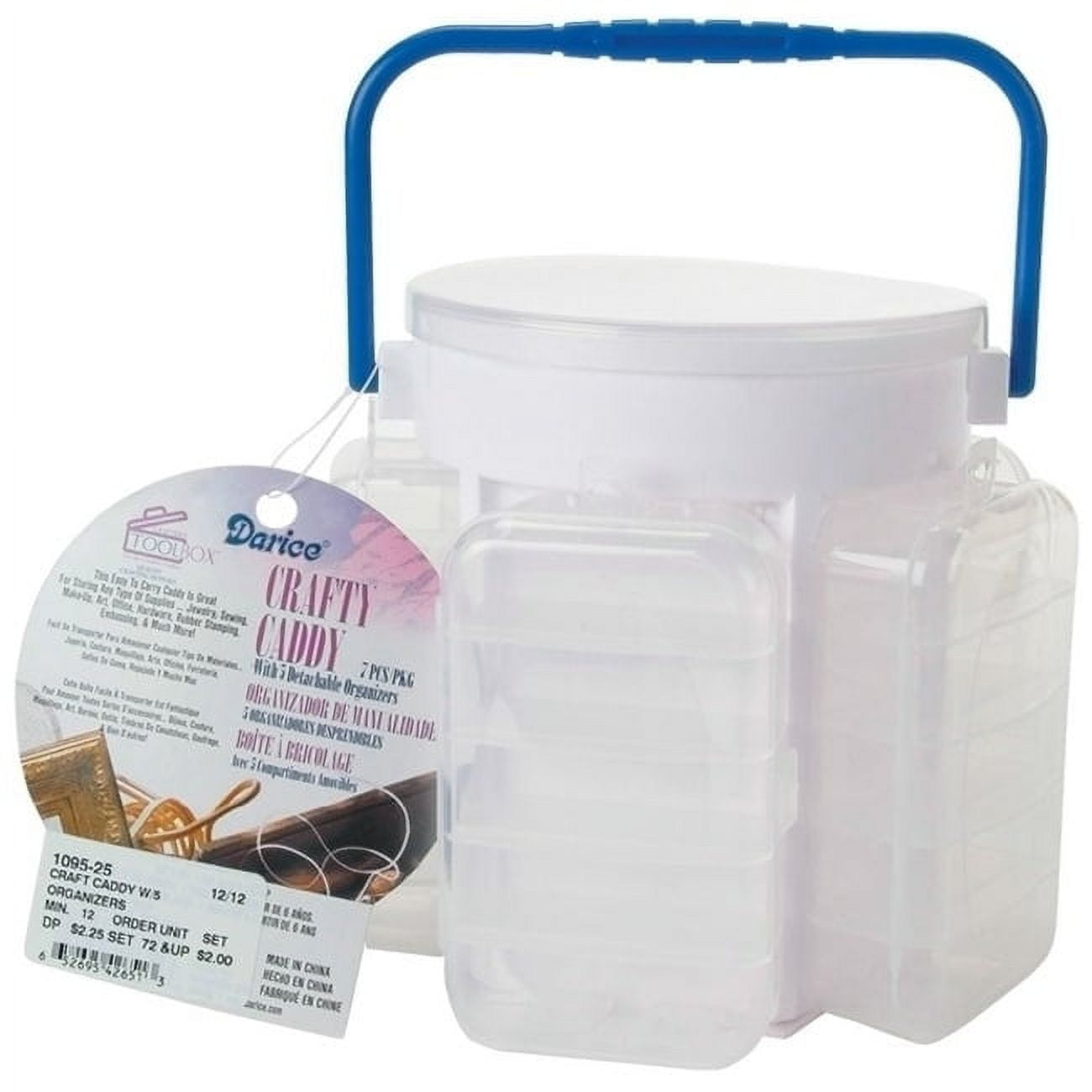 Darice Craft Caddy Organizer Set (Clear, 5-Piece) ohrit