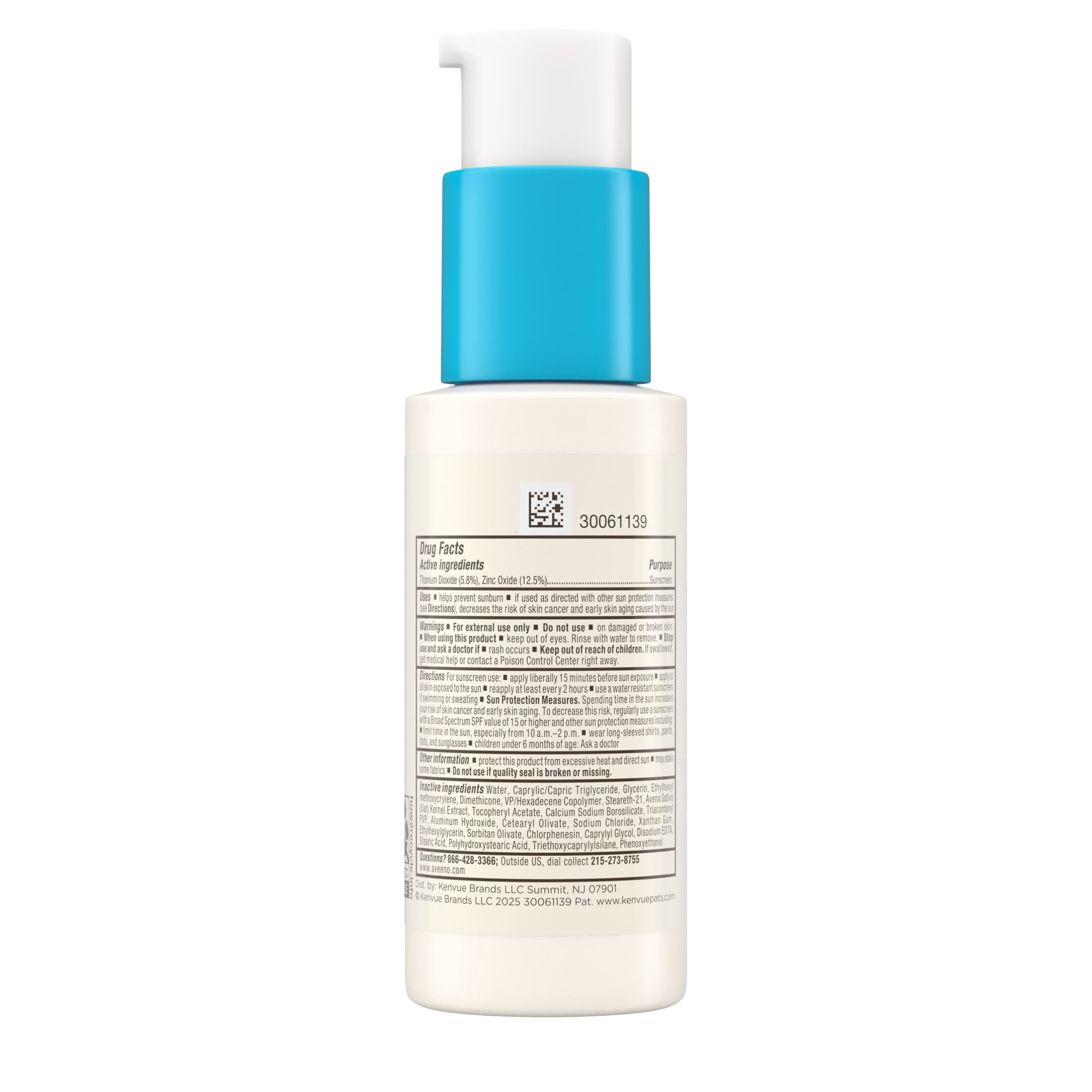Aveeno Baby Daily Moisture Mineral Sunscreen Face Lotion (SPF 30, 1.5 fl oz) 3fauv