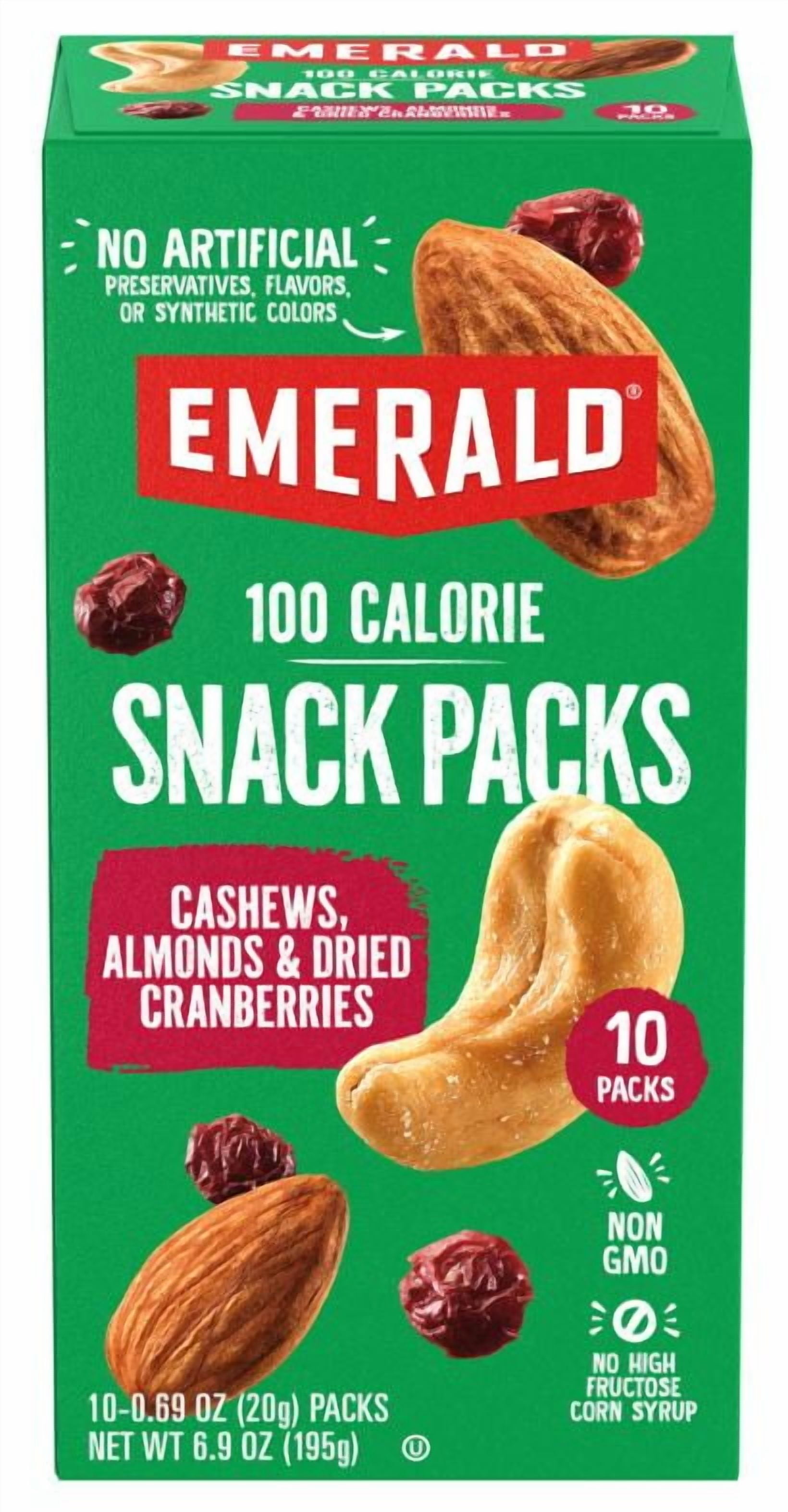 Emerald Cashews & Almonds with Dried Cranberries Snack Mix (10 Ct, 6.9 oz) risqj