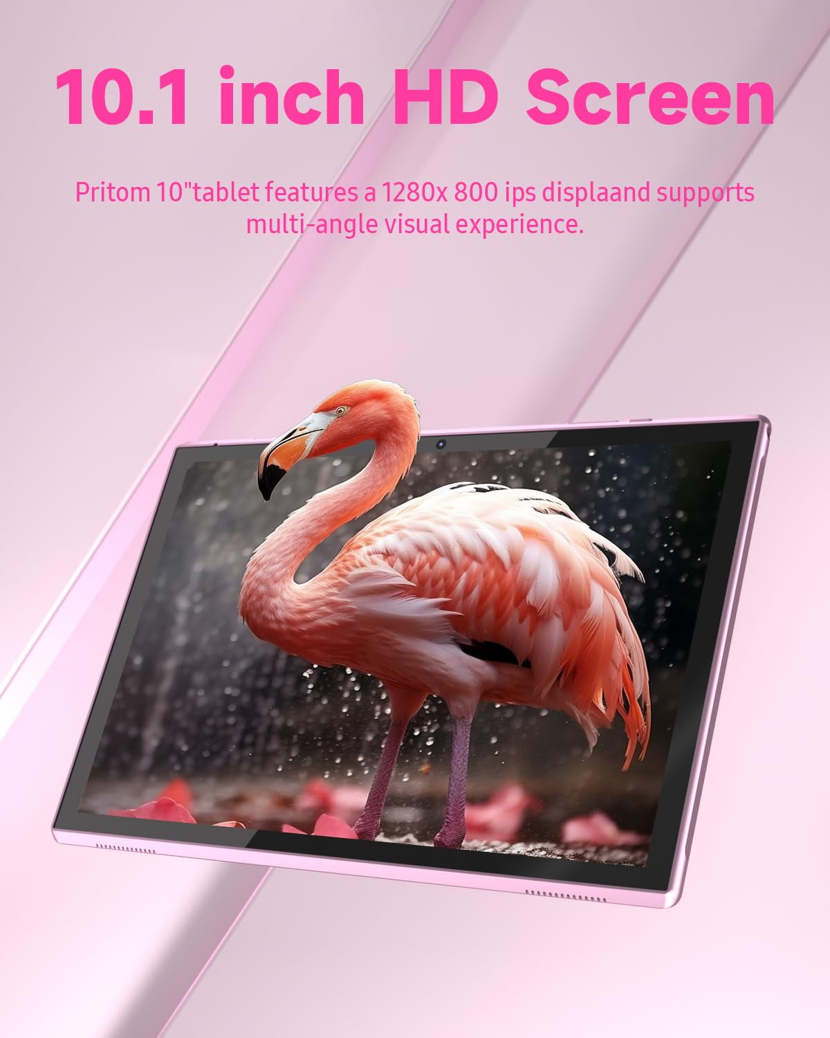 ATOZEE 10.1 Inch Android 14 Tablet, Quad-Core Processor, 6GB RAM, 32GB Storage, HD IPS Display, Dual Camera, WiFi 6 (Pink, 10.1 in) m7c2x