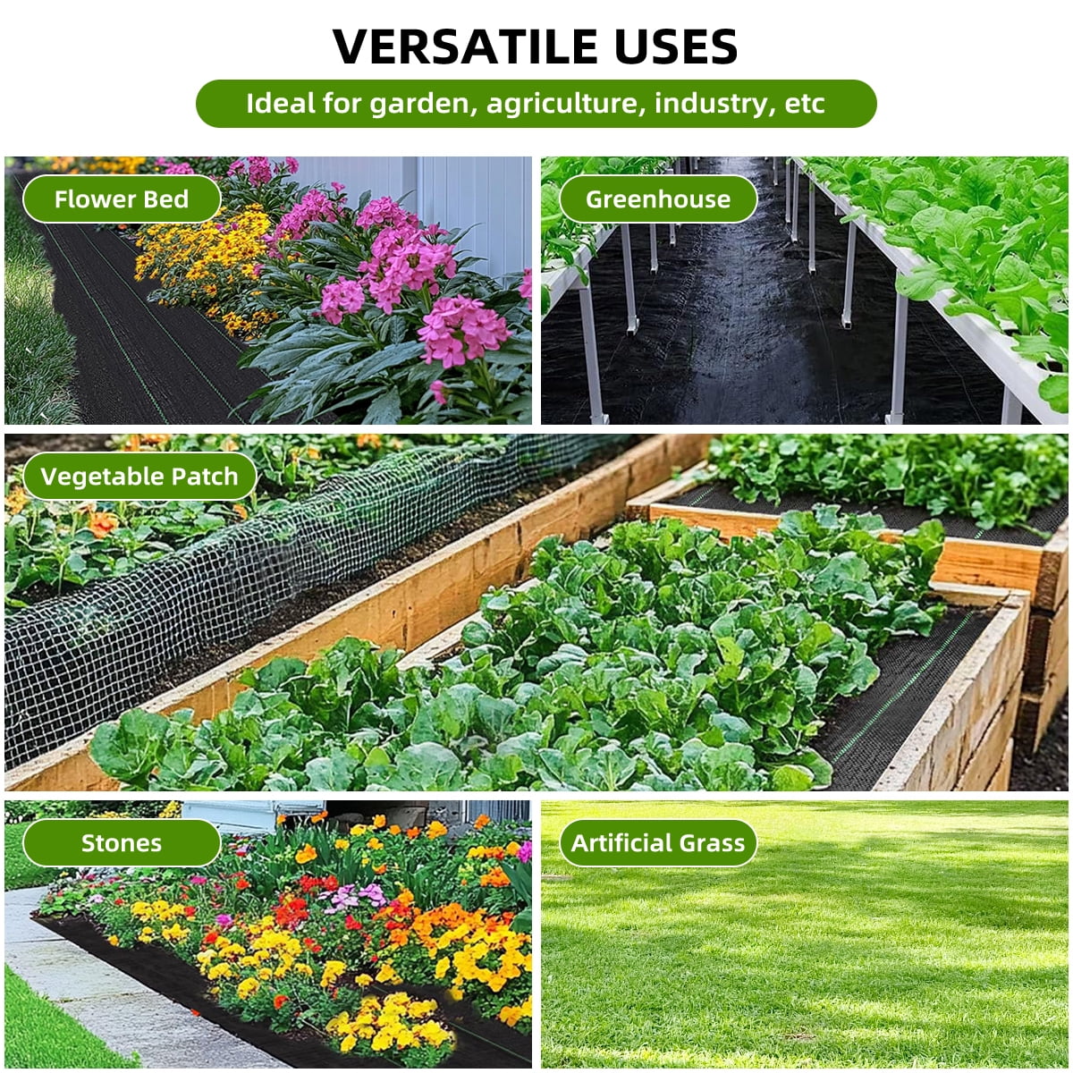 Xueyu Heavy Duty Weed Barrier Landscape Fabric (Black, 3 ft x 50 ft) 485b5