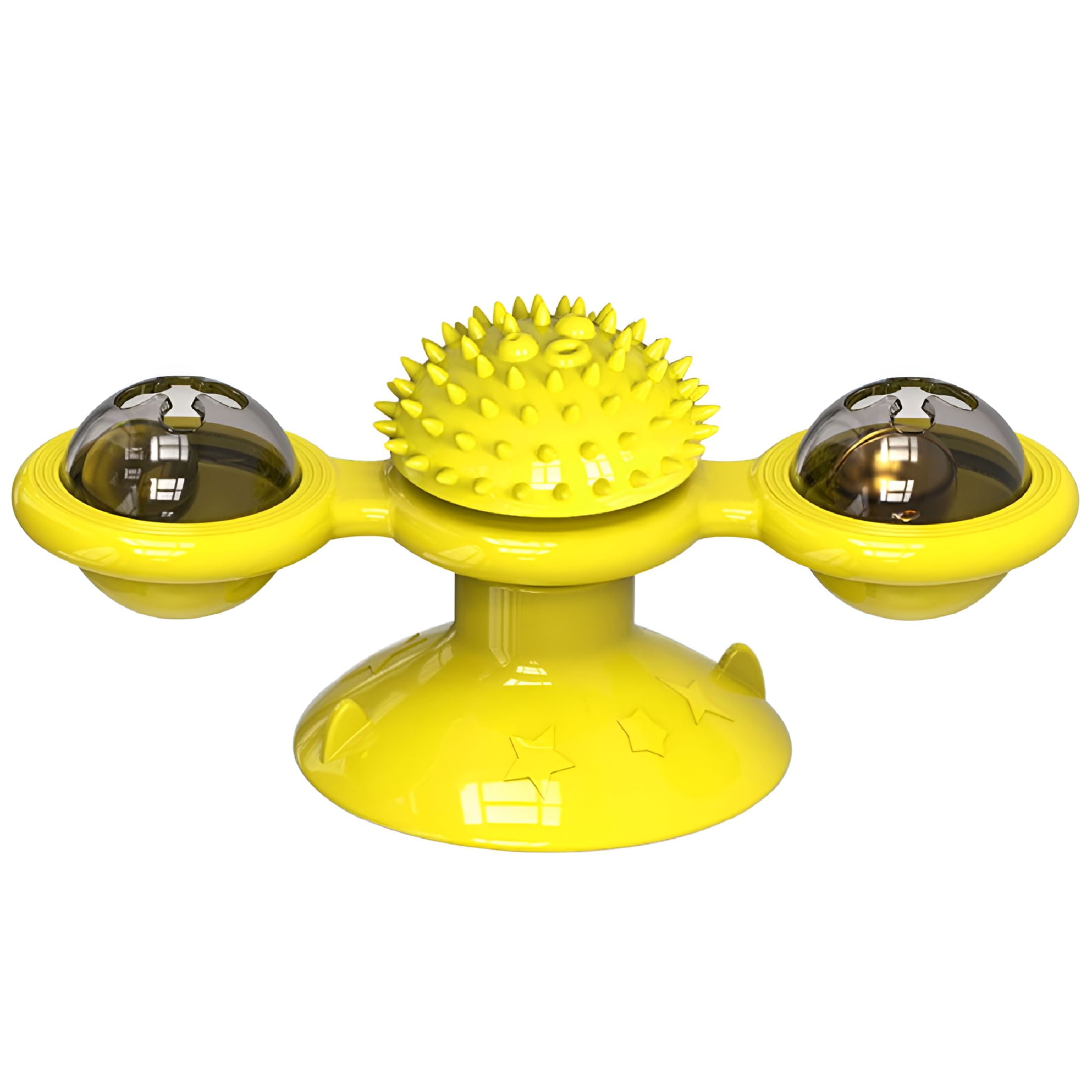 BESTSKY Interactive Cat Toy Turntable with Grooming Brush and Catnip Ball (One Size) zosun