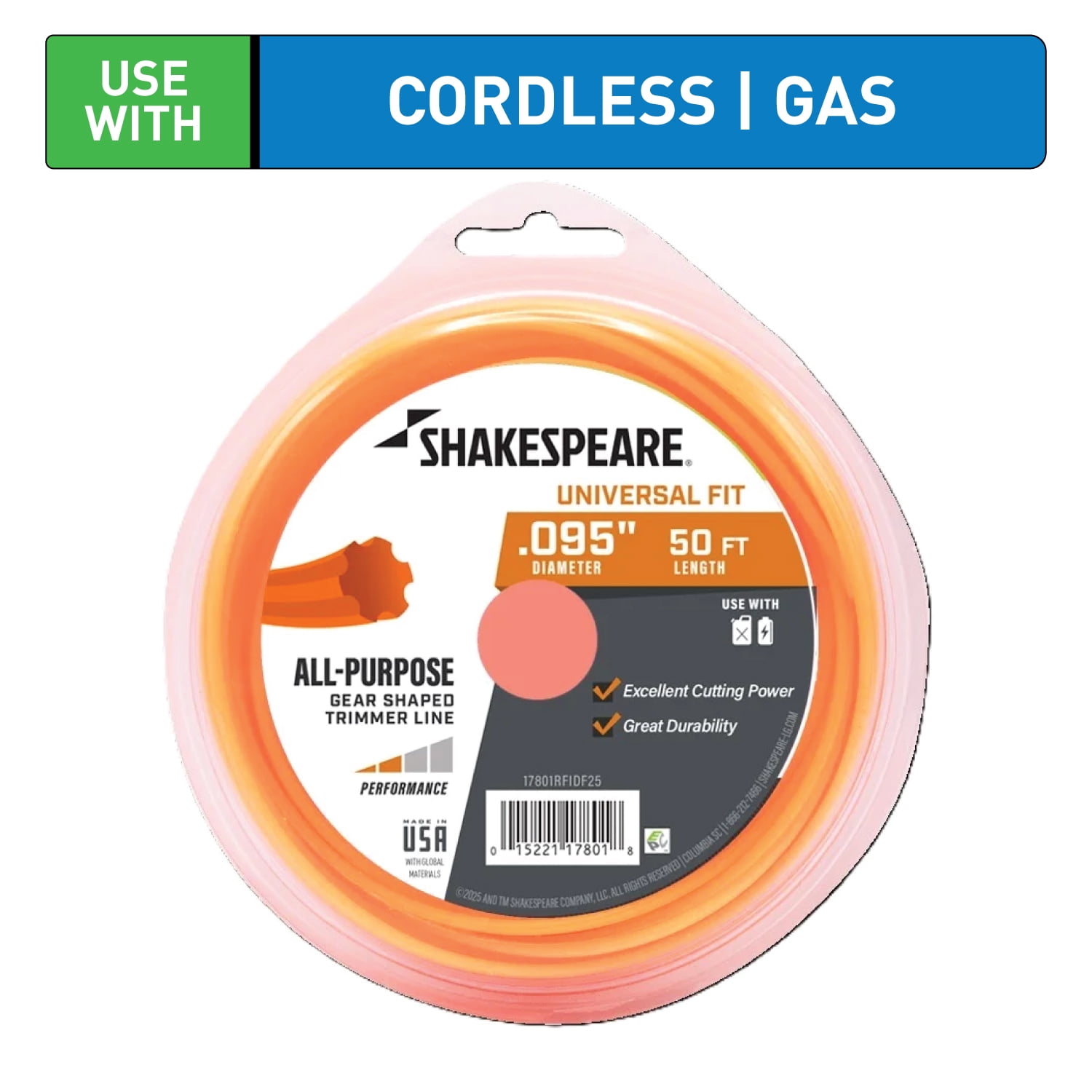Shakespeare All Purpose String Trimmer Line (Orange, 0.095 in x 50 ft) 8mqnd - Image 2