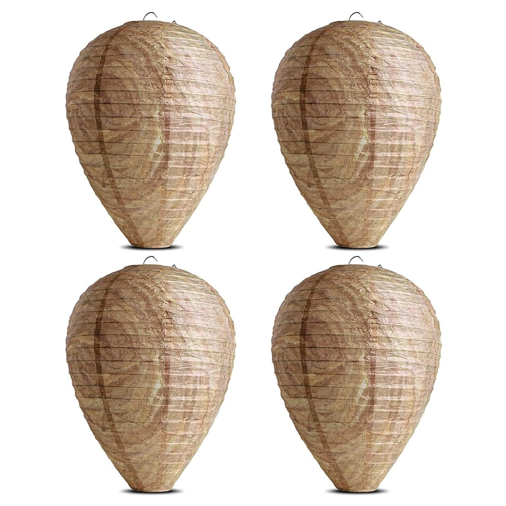 Pamolon Outdoor Wasp Nest Decoy, Natural Deterrent for Patios and Gardens (4 Count, 8.5 in x 11 in) xzw9c
