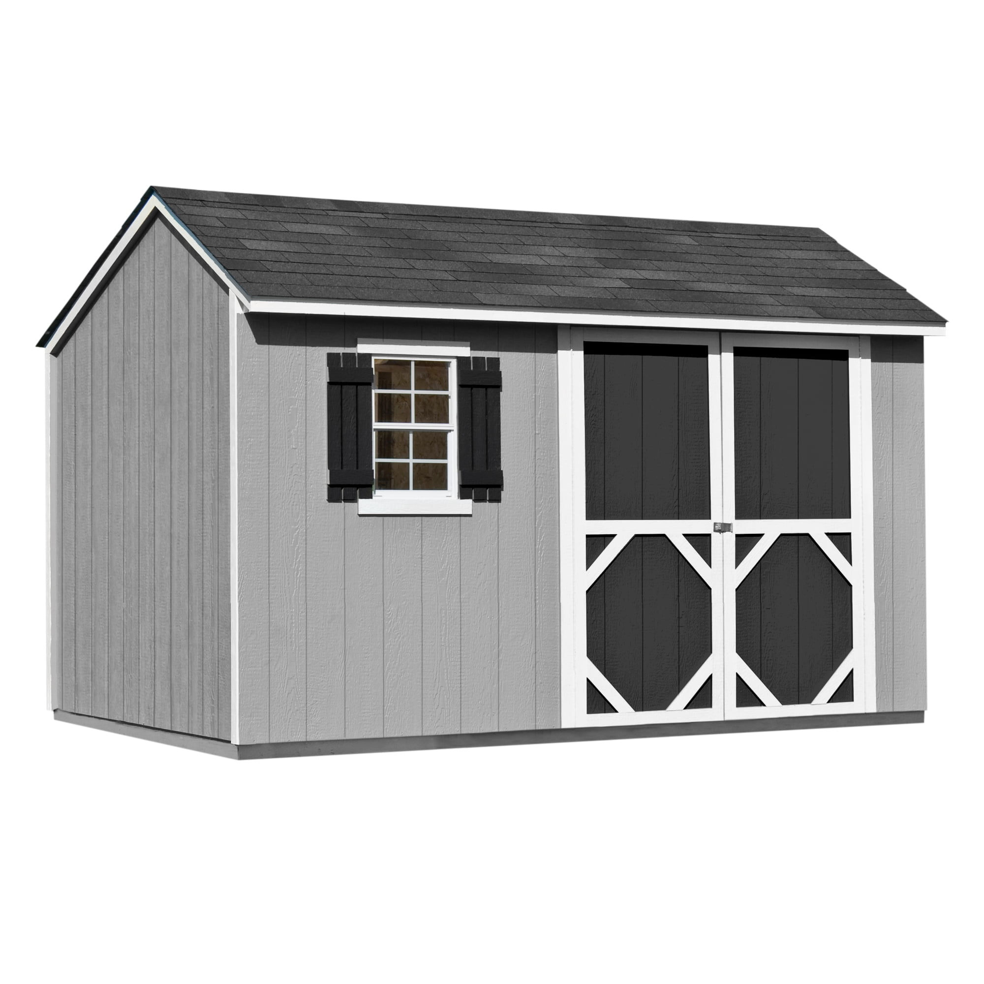 Handy Home Products Augustine Outdoor Wooden Storage Shed (Brown, 12 ft x 8 ft) n2obd